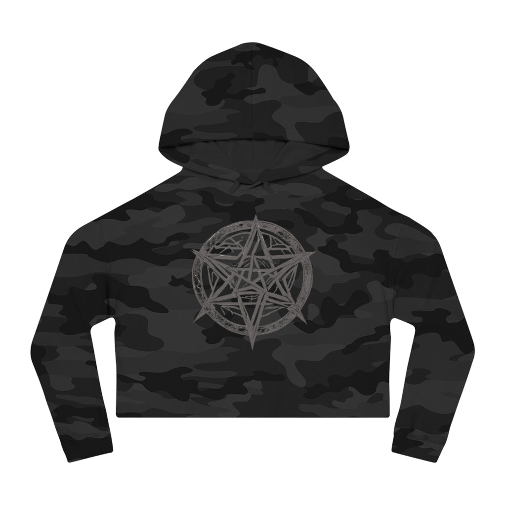 Pentagram Womens Cropped Hooded Sweatshirt