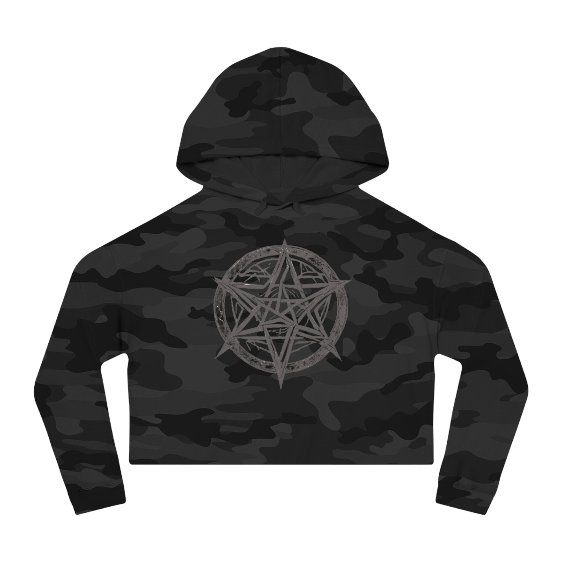 Pentagram Womens Cropped Hooded Sweatshirt