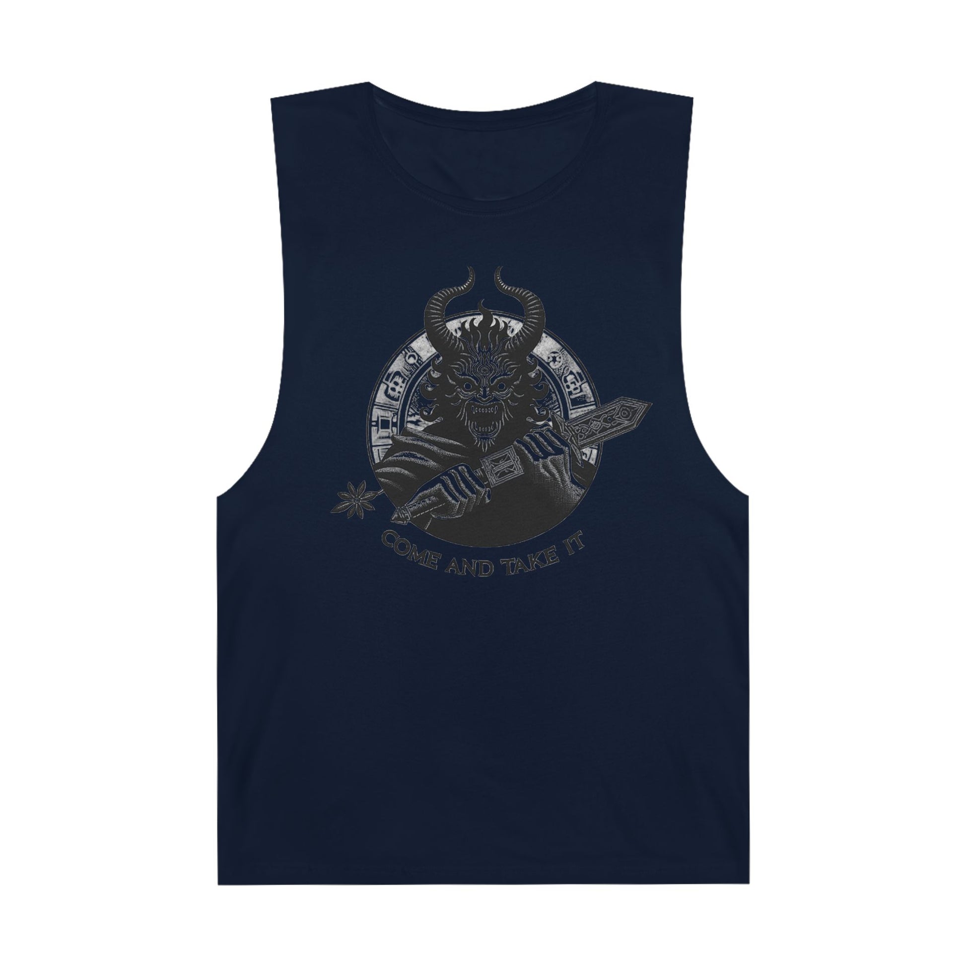 Come and Take It Demon Sleeveless Tee-Gothic Tank Top – Edgy Graphic Sleeveless Tee, Alternative Style