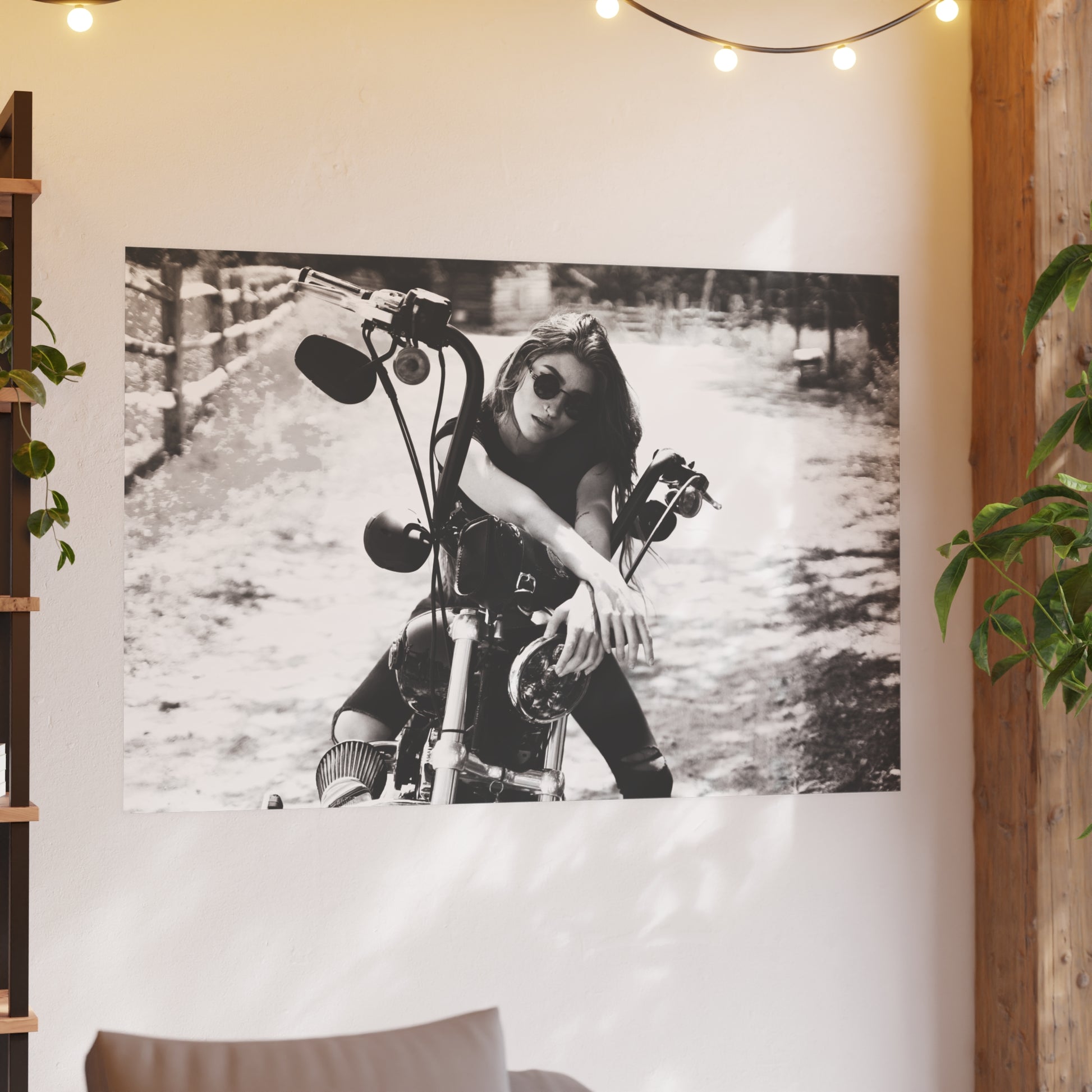 Texas Outlaw Biker Girl Satin and Archival Matte Posters