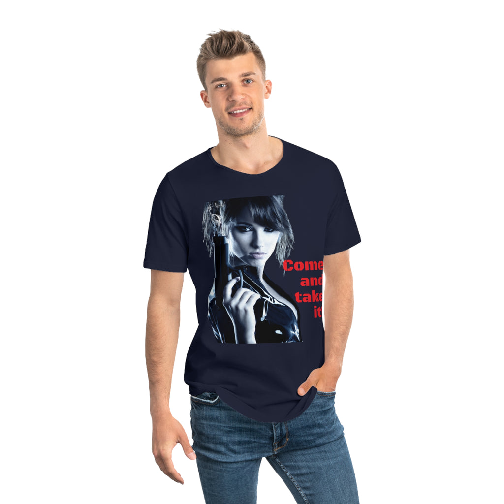 Come and take it! Men's Jersey Curved Hem Tee