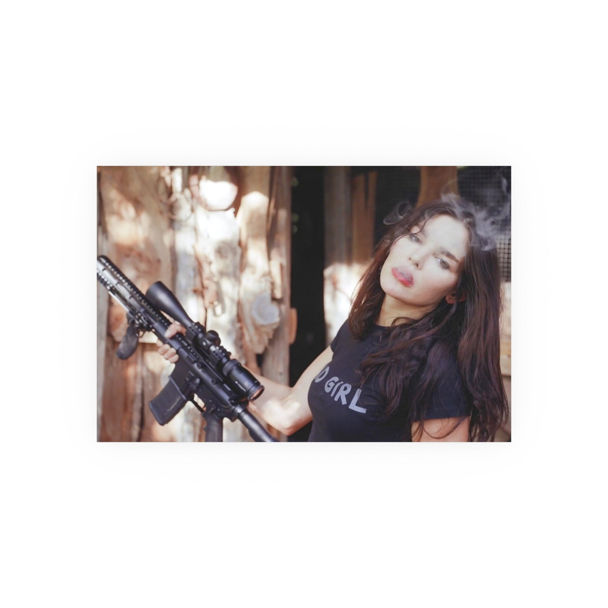 Smoking Hot Bad Girl Satin and Archival Matte Poster