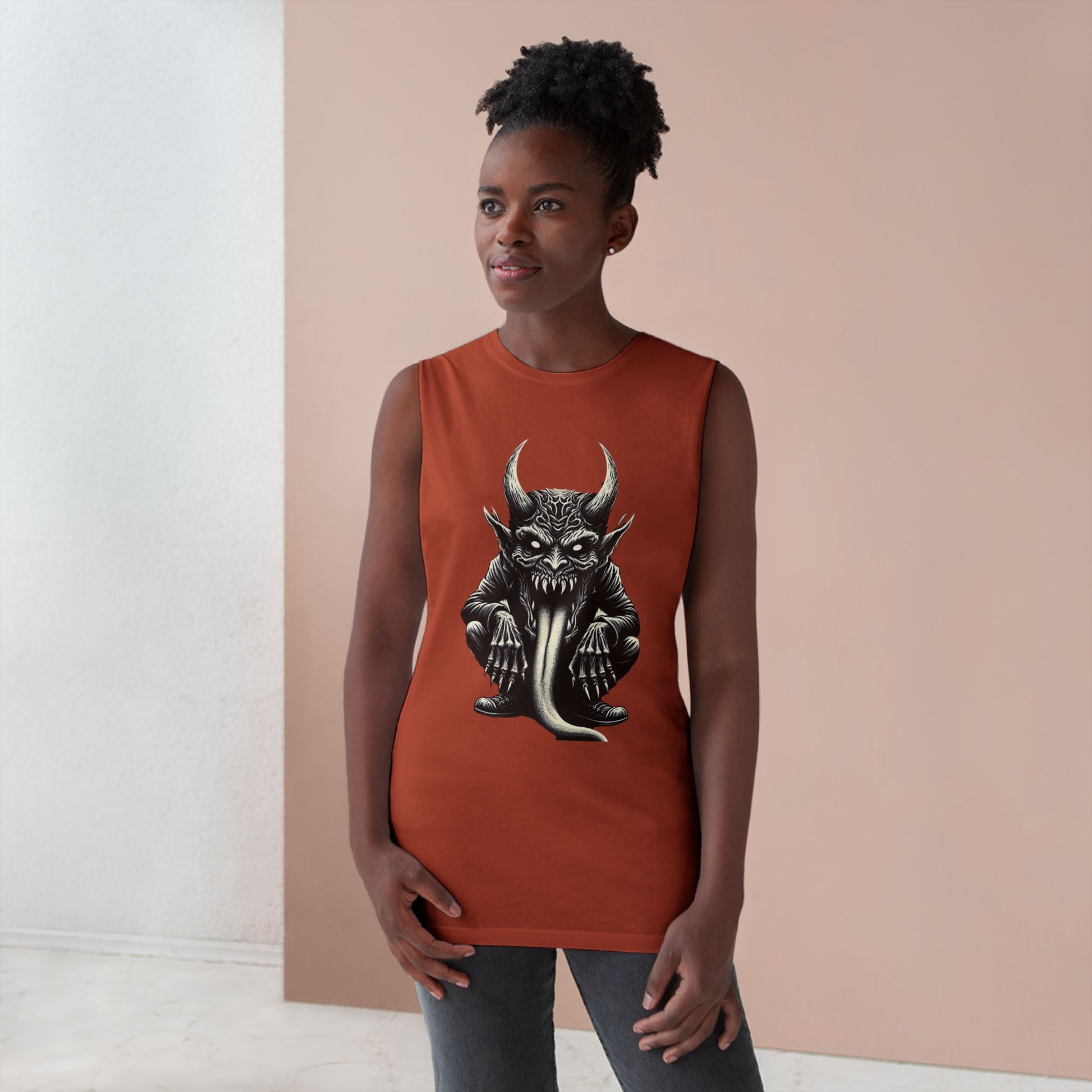 Demon Sleeveless Tee-Unisex Graphic Tank Top featuring Demon Design, Streetwear