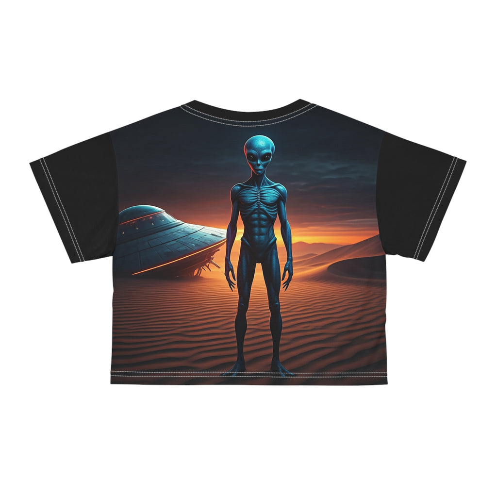 God is UFO Crop Tee (AOP)