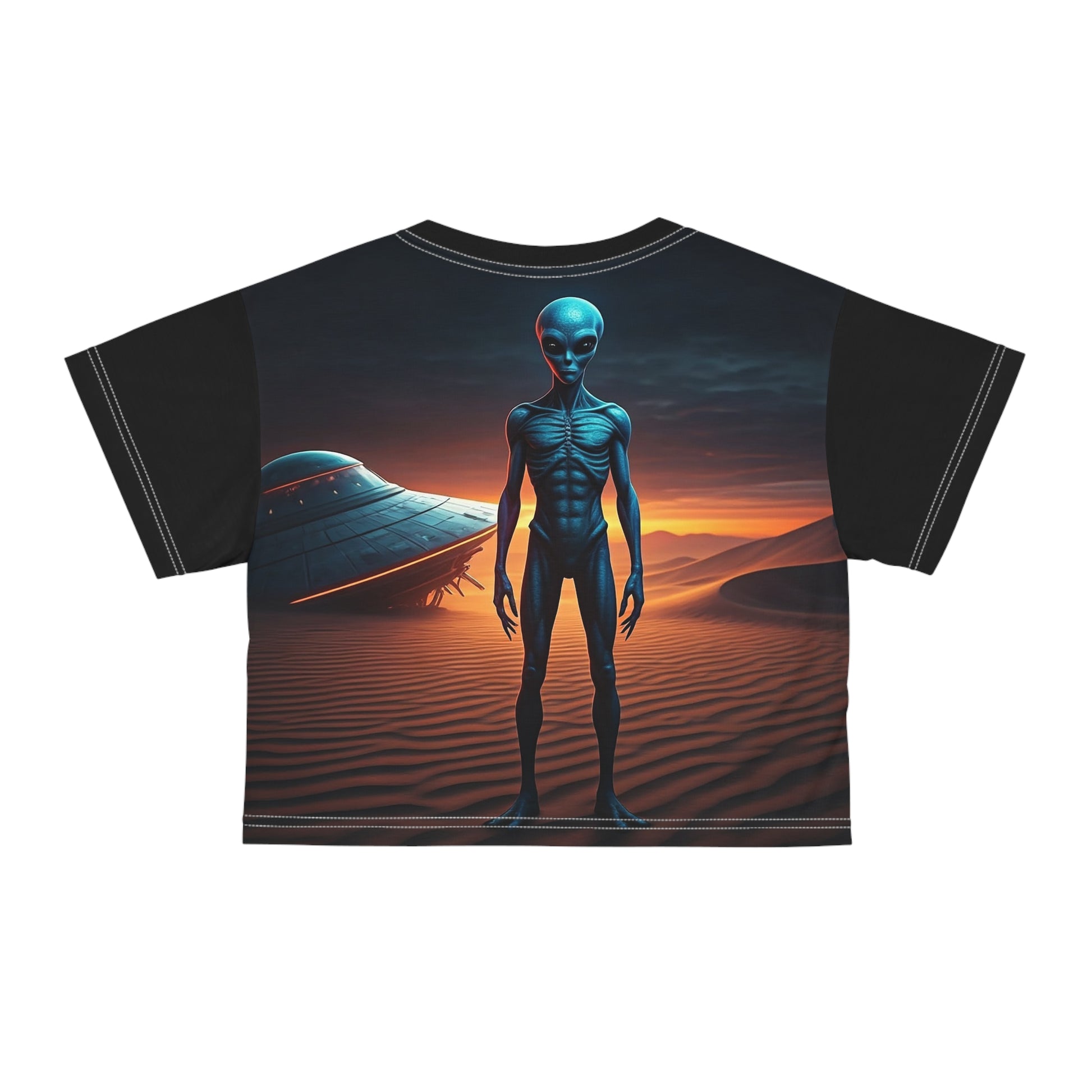 God is UFO Crop Tee (AOP)