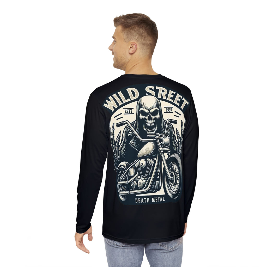 Wild Street Death Metal-Men's Long Sleeve Shirt (AOP)