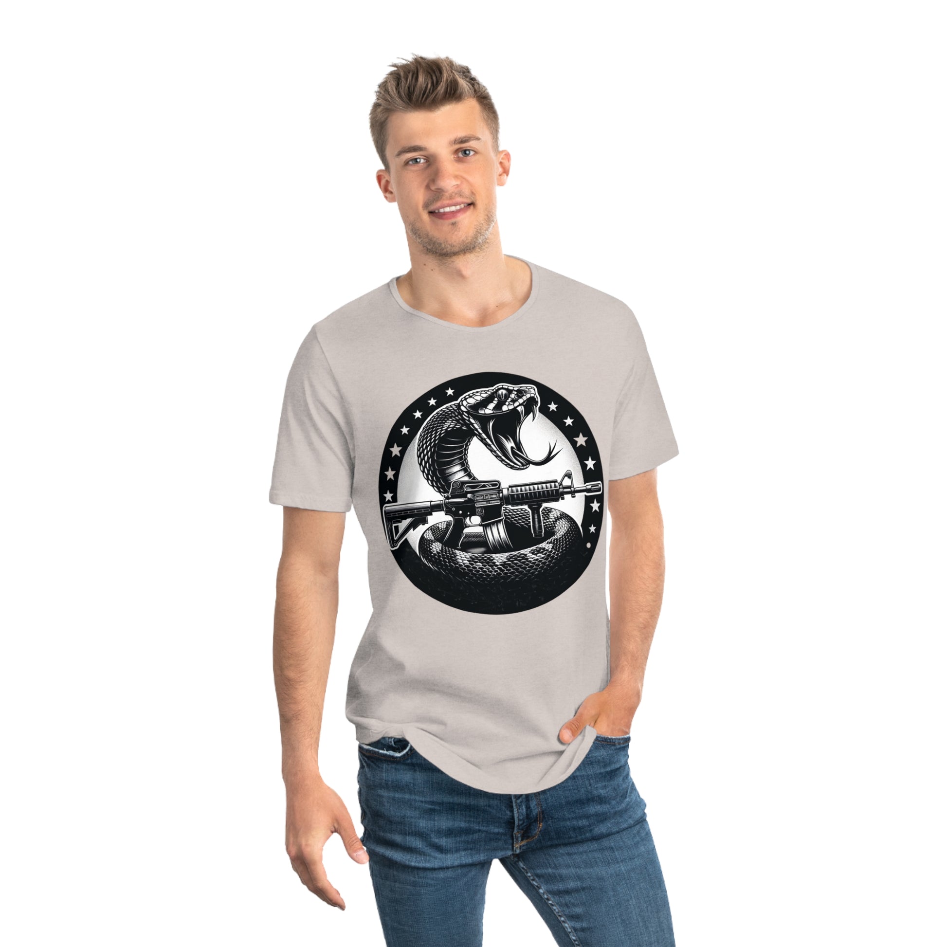 Assault Rifle Snake-Men's Jersey Curved Hem Tee
