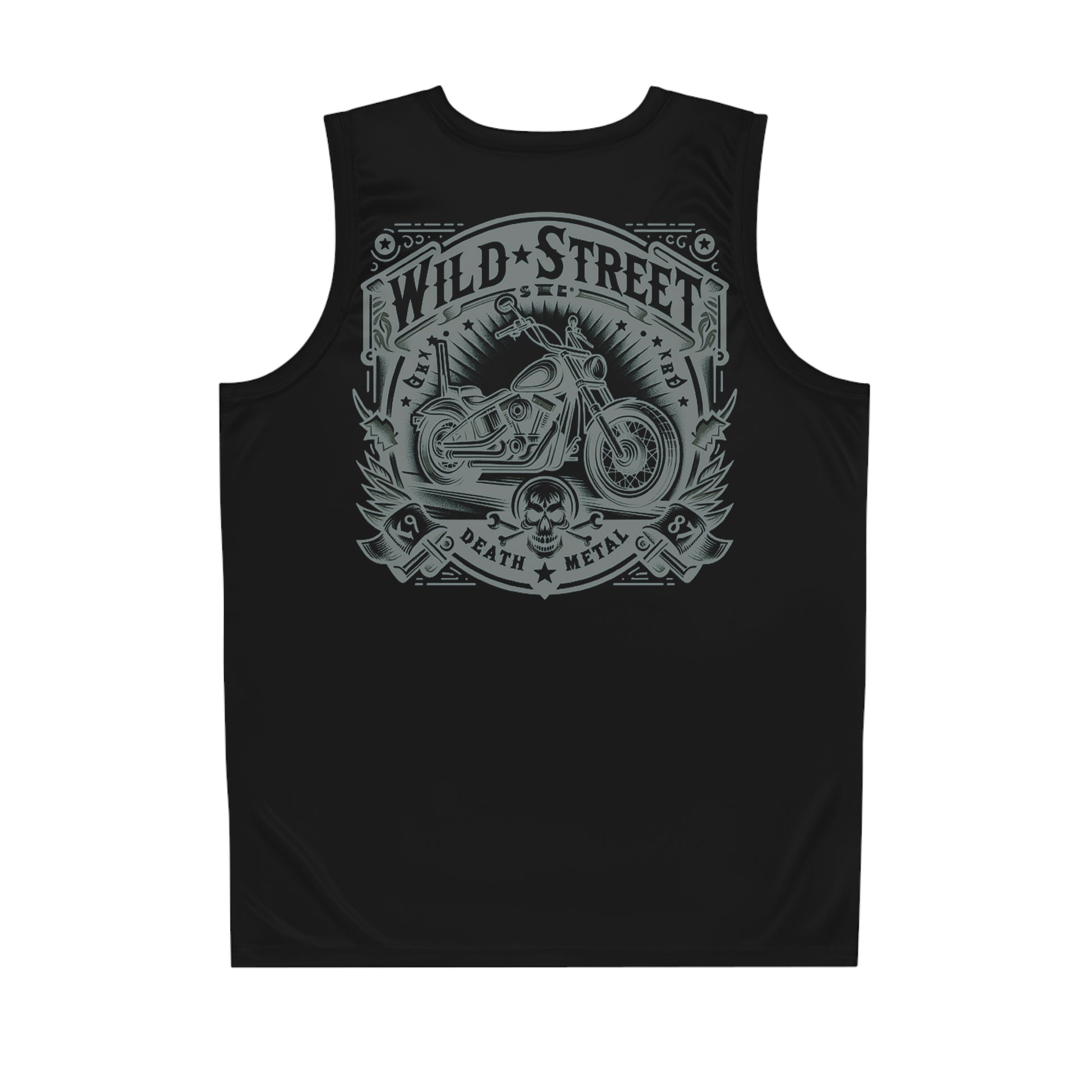 Wild Street Death Metal Biker Basketball Jersey (AOP)