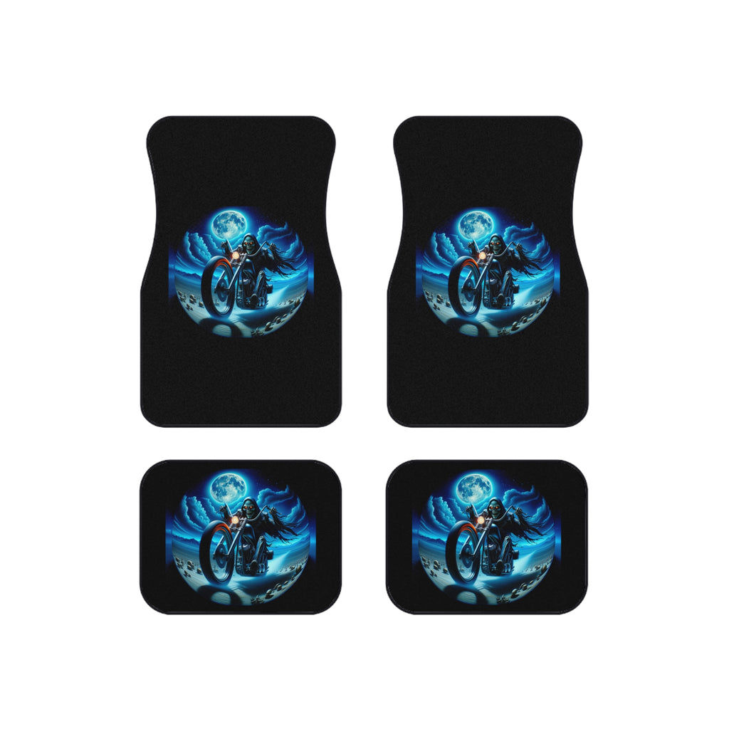 Motorcycle Rider Car Mats | Set of 4 Floor Mats, Auto Accessories, Biker Gift, Custom Car Decor, Motorcycle Lover's Gift