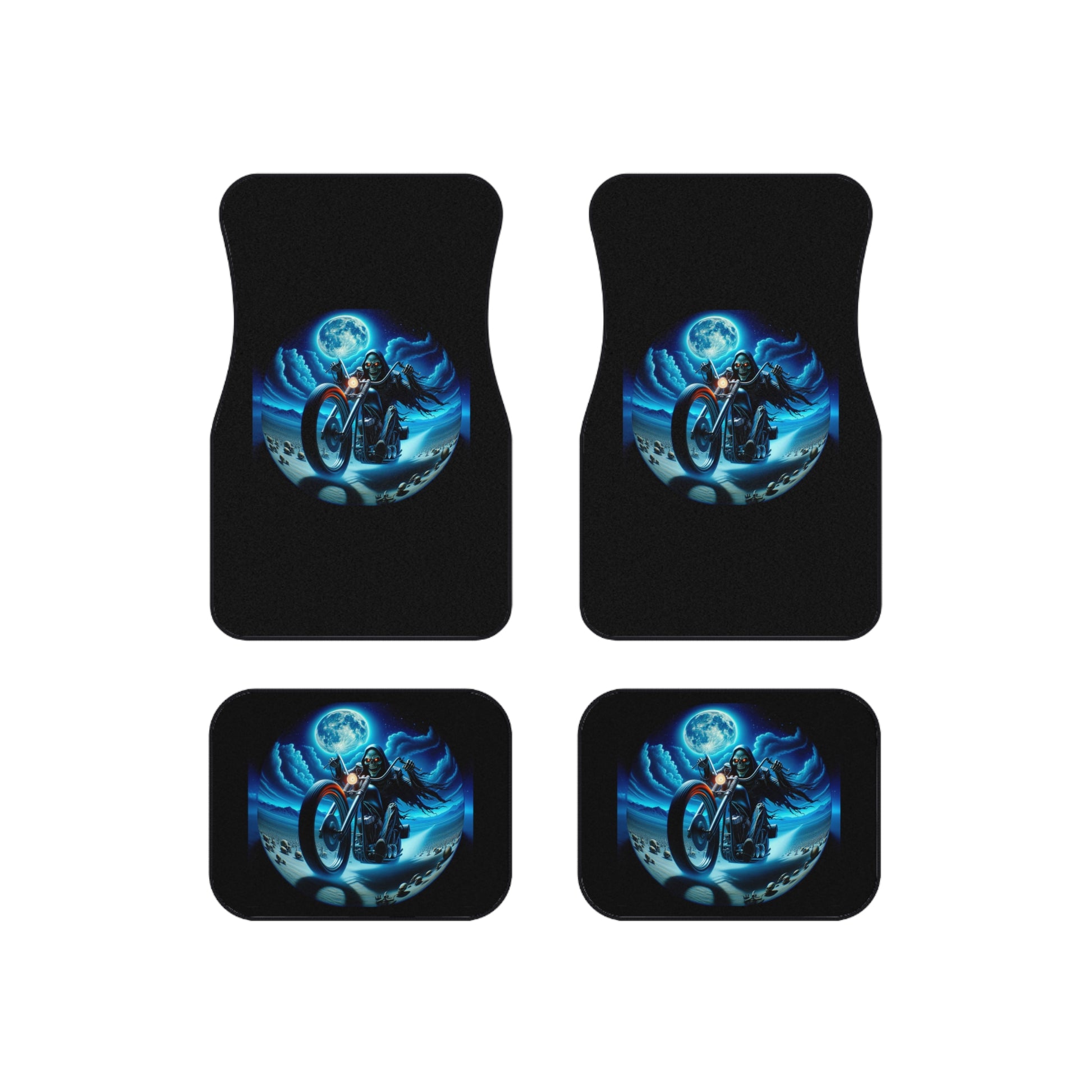 Motorcycle Rider Car Mats | Set of 4 Floor Mats, Auto Accessories, Biker Gift, Custom Car Decor, Motorcycle Lover's Gift