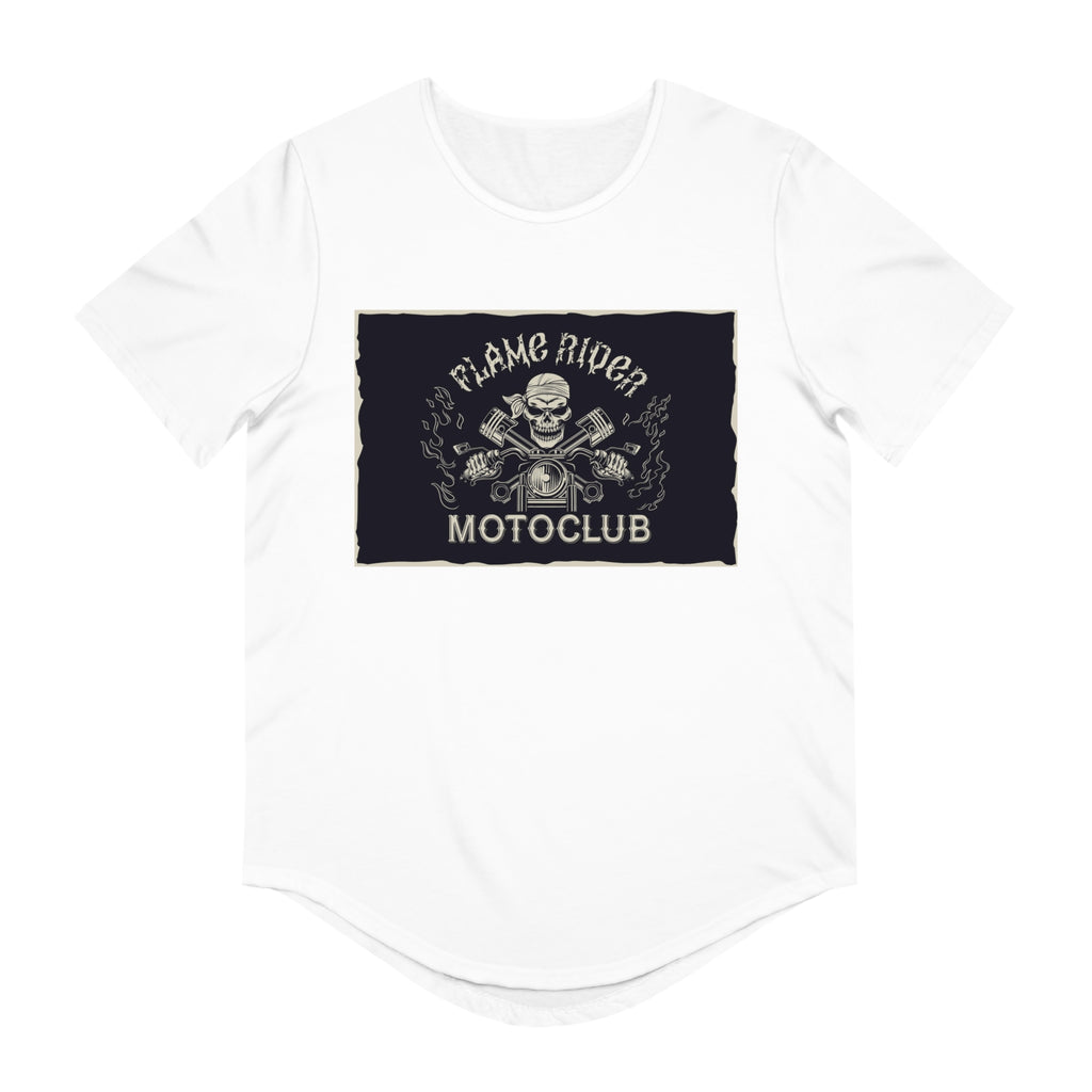 Flame Riders Moto Club Men's Jersey Curved Hem Tee