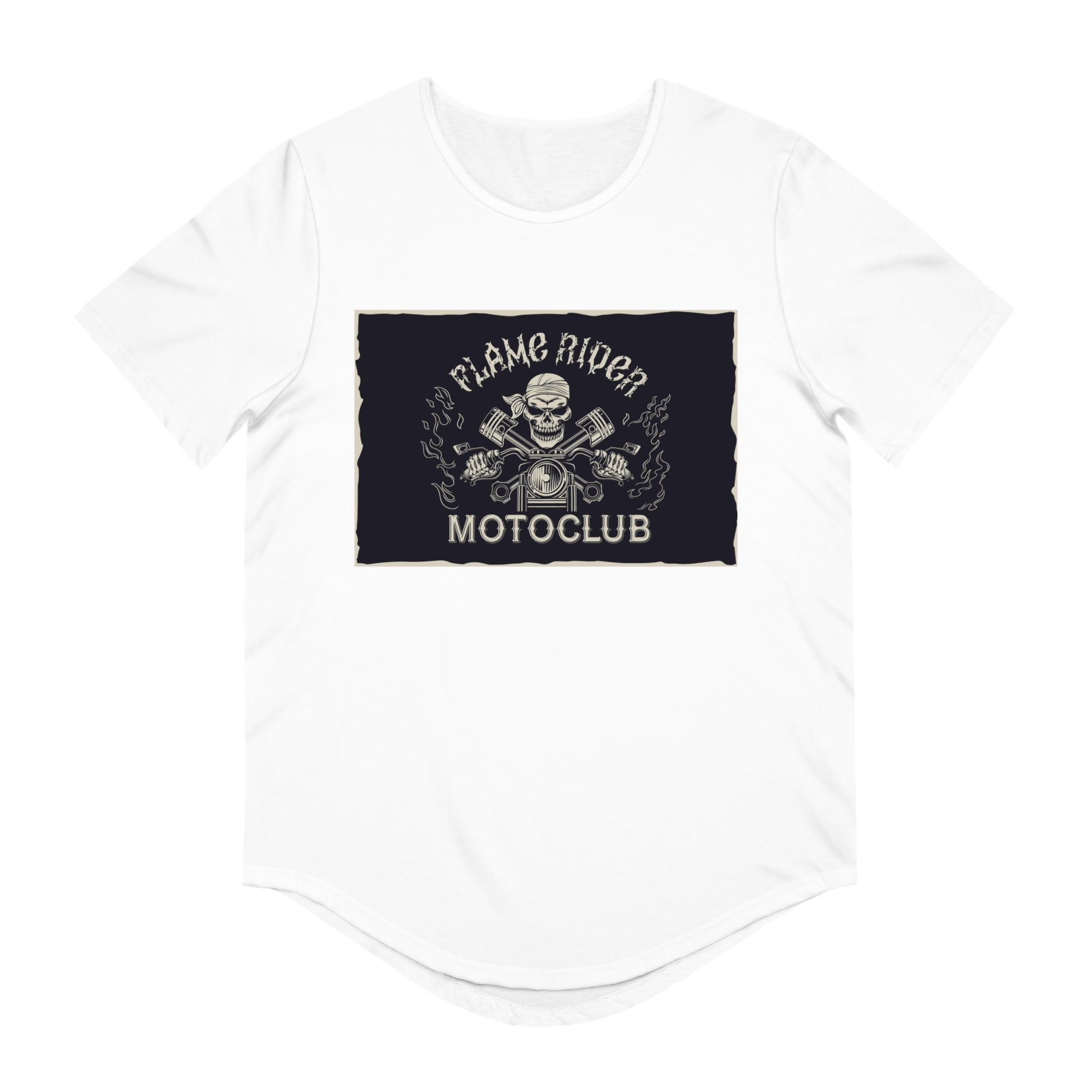 Flame Riders Moto Club Men's Jersey Curved Hem Tee