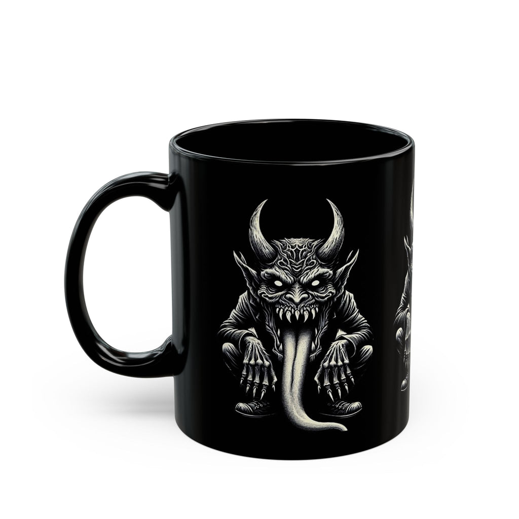Gothic Demon Mug with Horned Creature Design