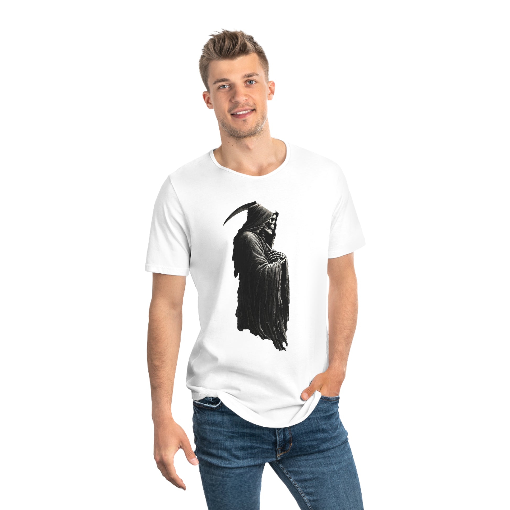 The Grim Reaper of Death-Men's Jersey Curved Hem Tee