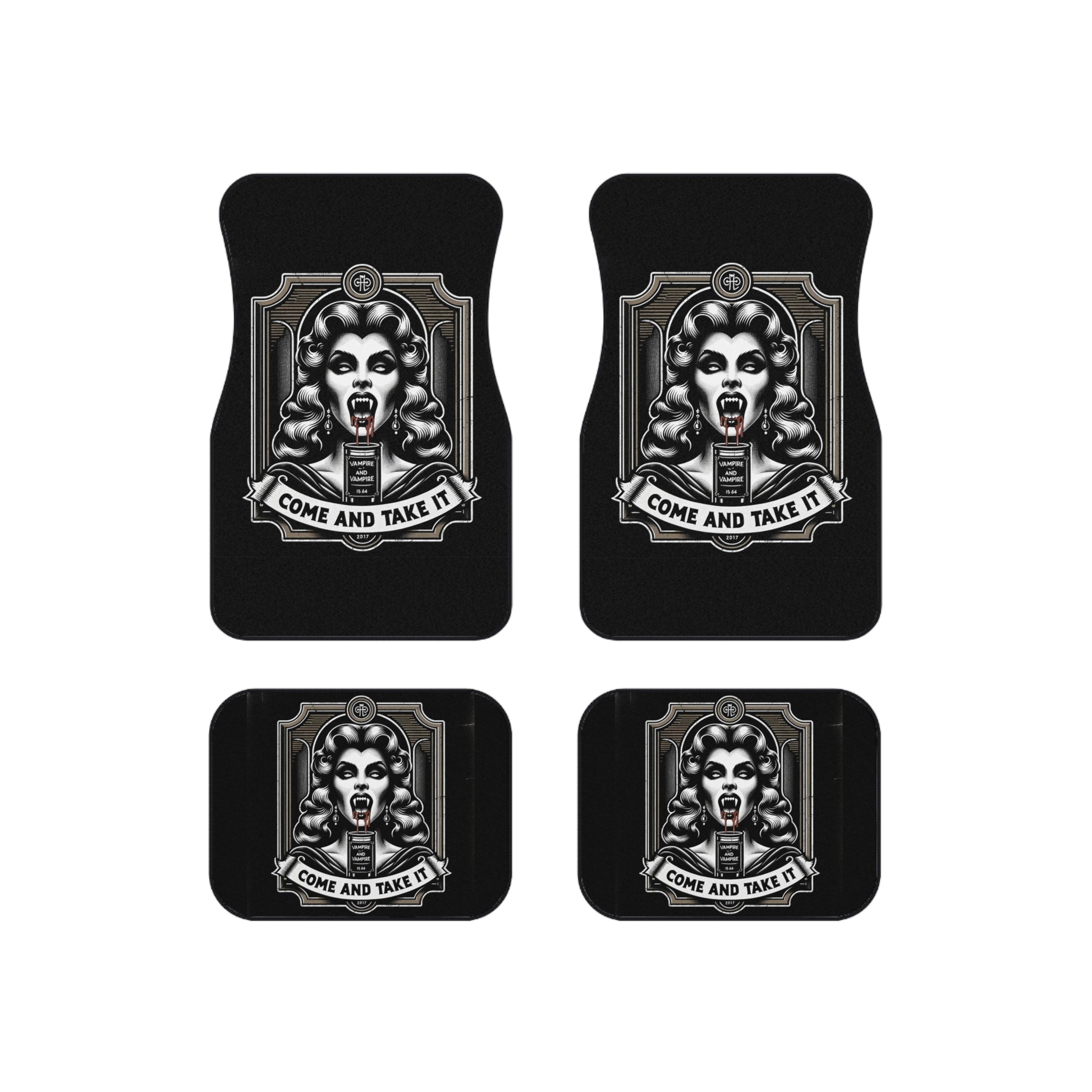 Gothic Car Mats Set, Unique Auto Floor Liners