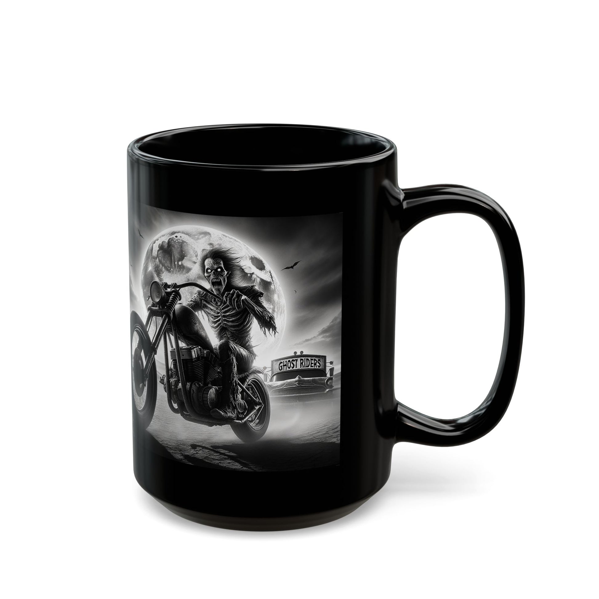 Demon Moon Rider Black Mug (11oz, 15oz)
