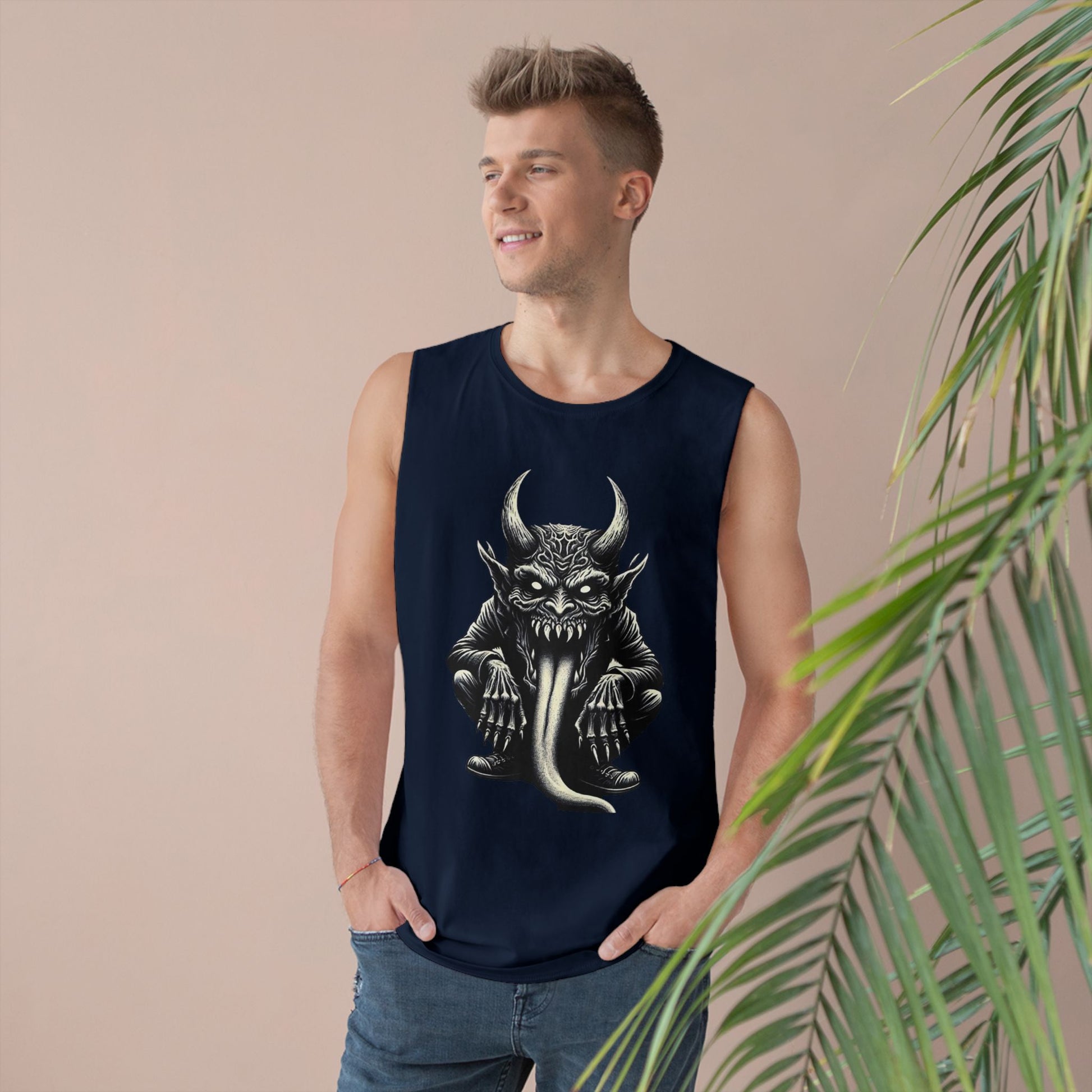 Demon Sleeveless Tee-Unisex Graphic Tank Top featuring Demon Design, Streetwear