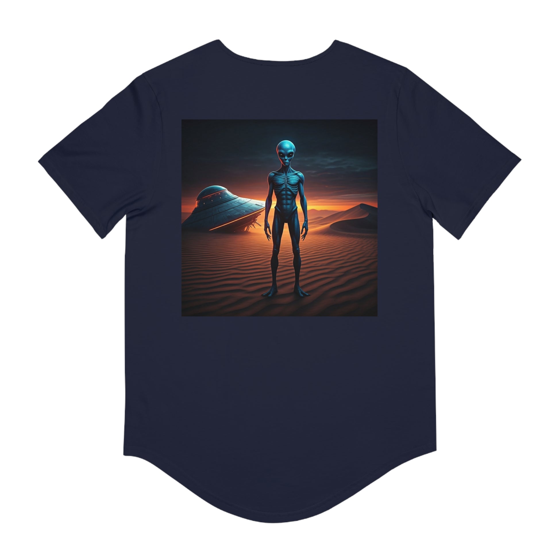 God is UFO Men's Jersey Curved Hem Tee