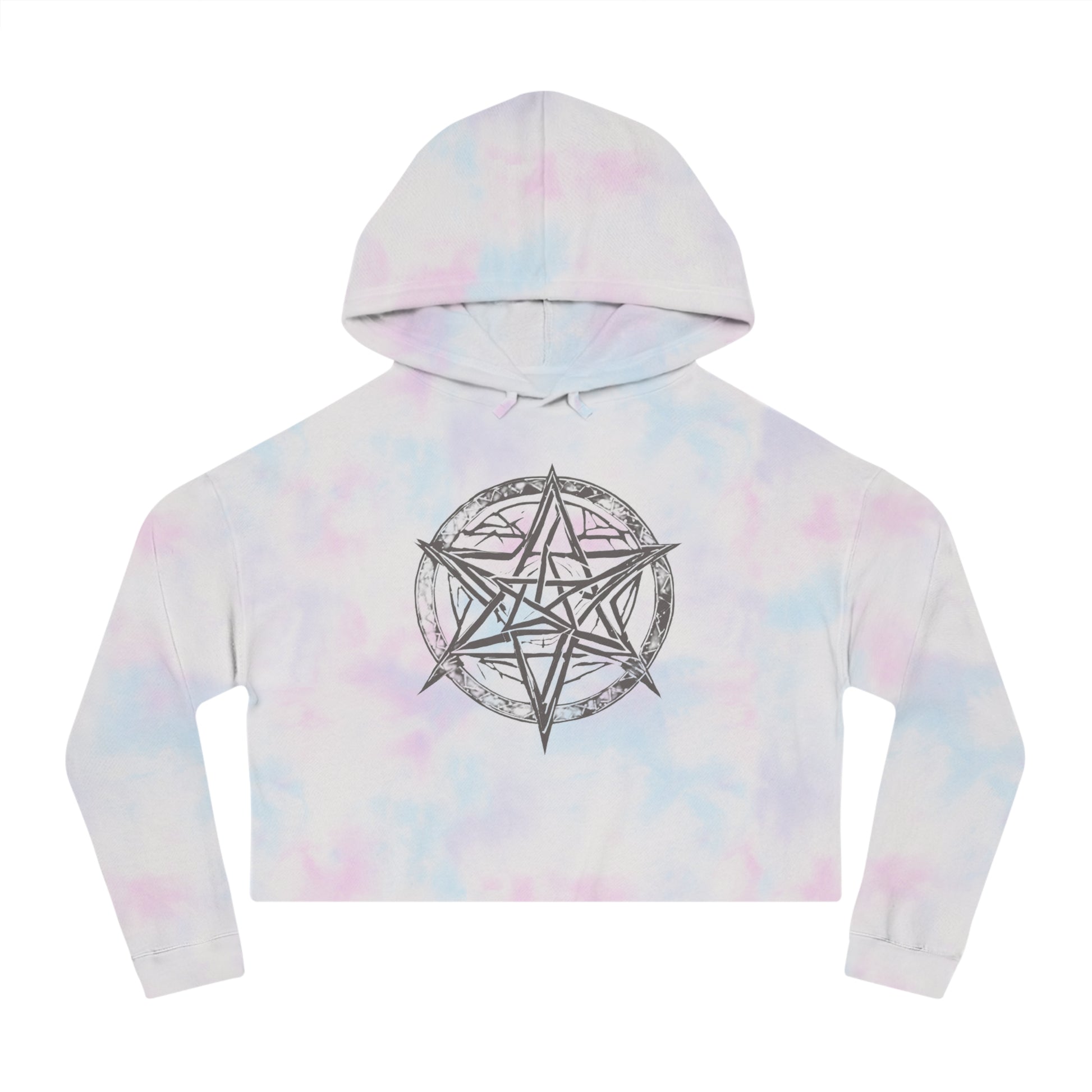 Pentagram Womens Cropped Hooded Sweatshirt