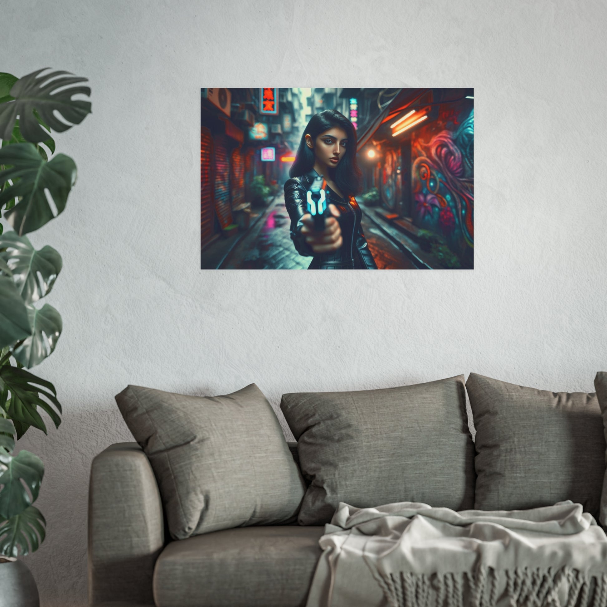 Point Blank and Deadly-Urban Cyberpunk Art Print
