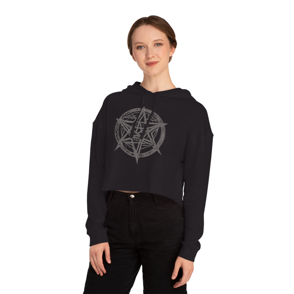 Pentagram Womens Cropped Hooded Sweatshirt
