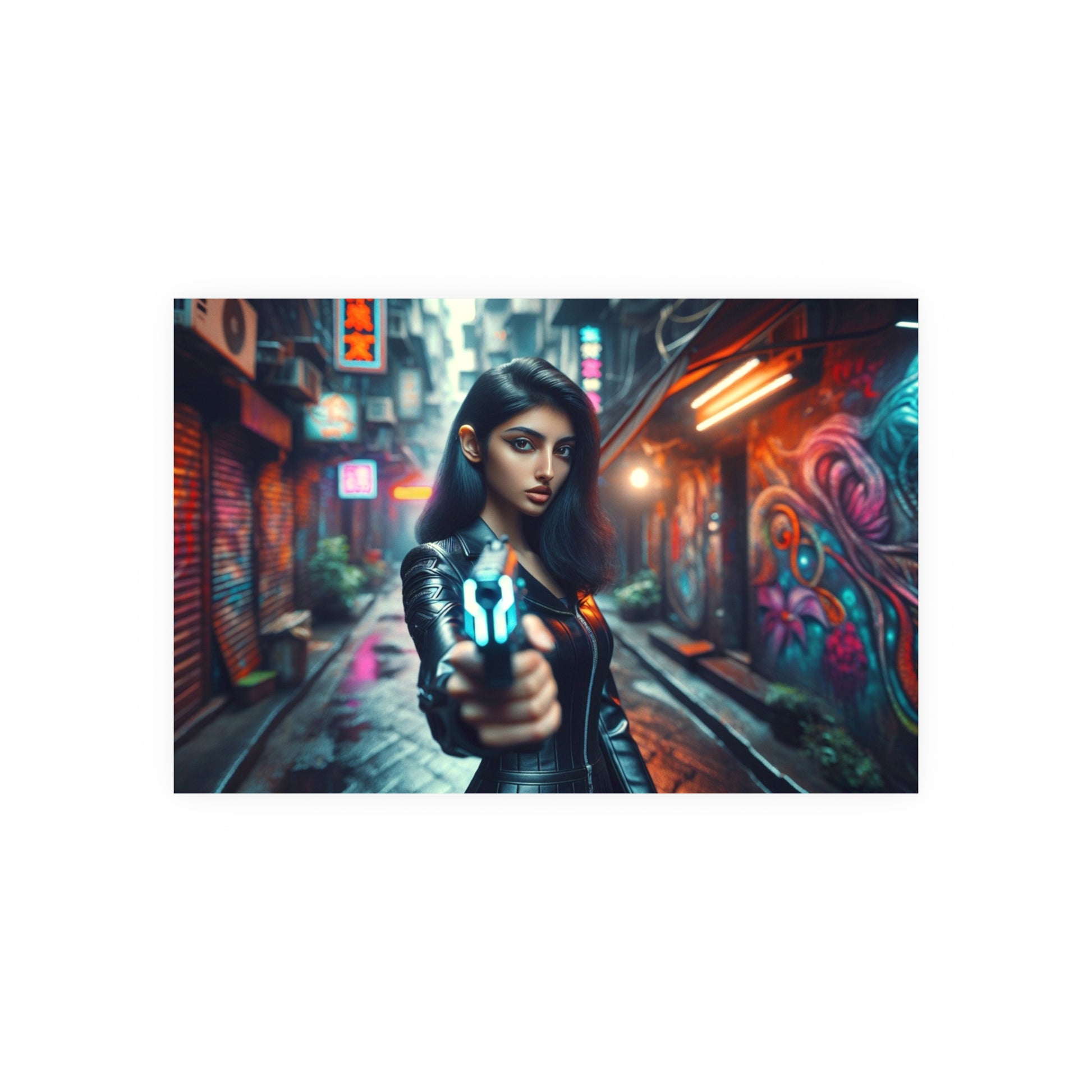 Point Blank and Deadly-Urban Cyberpunk Art Print