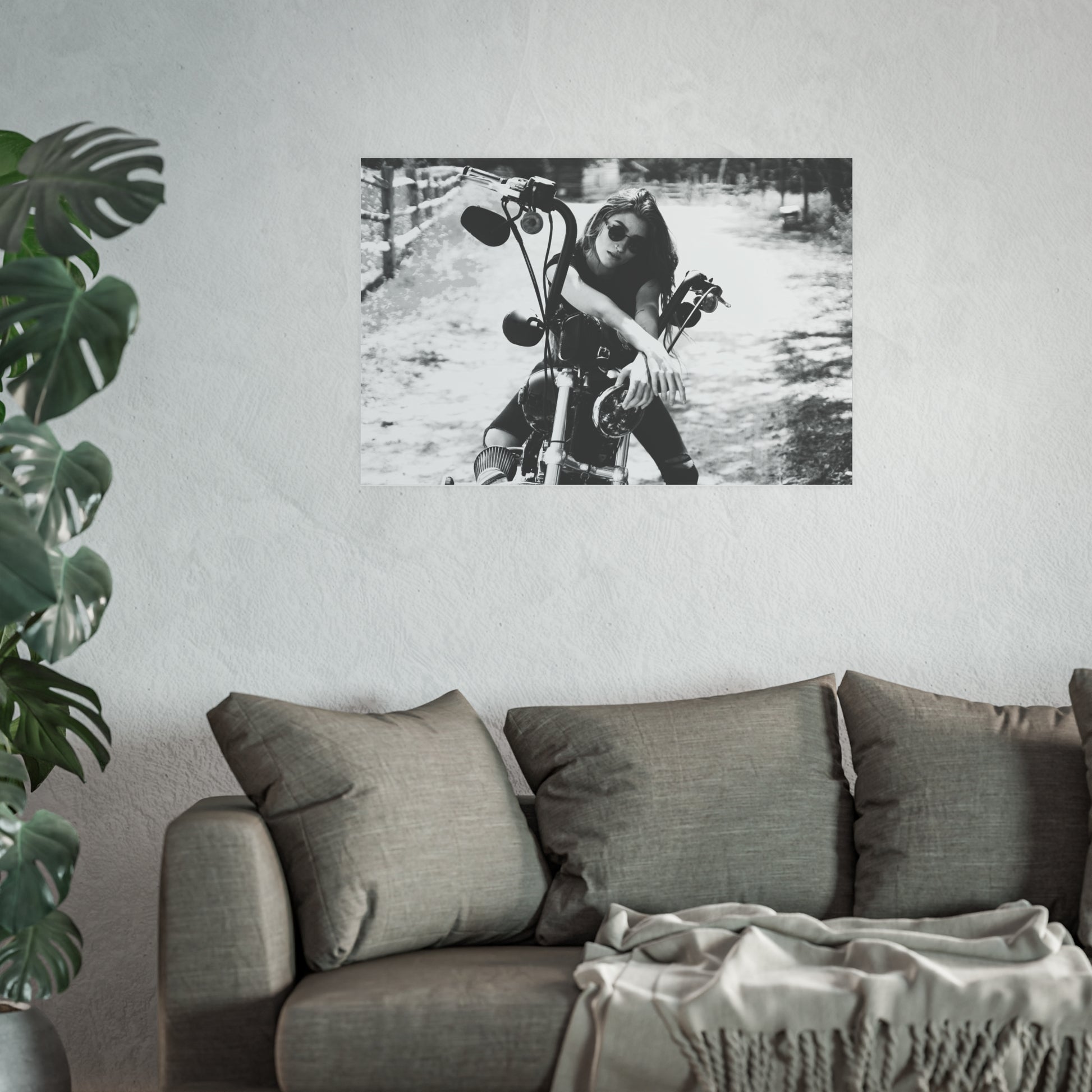 Texas Outlaw Biker Girl Satin and Archival Matte Posters