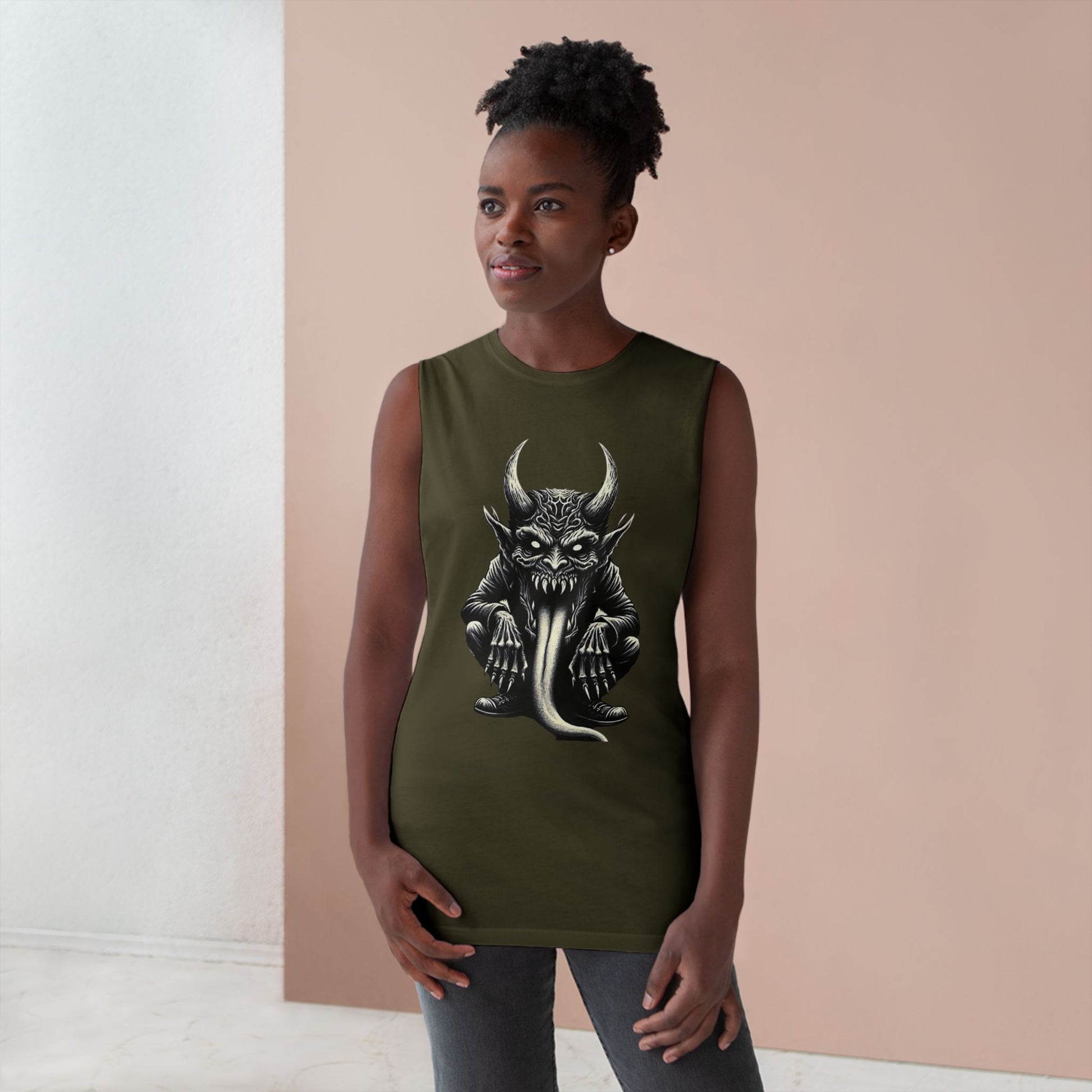 Demon Sleeveless Tee-Unisex Graphic Tank Top featuring Demon Design, Streetwear