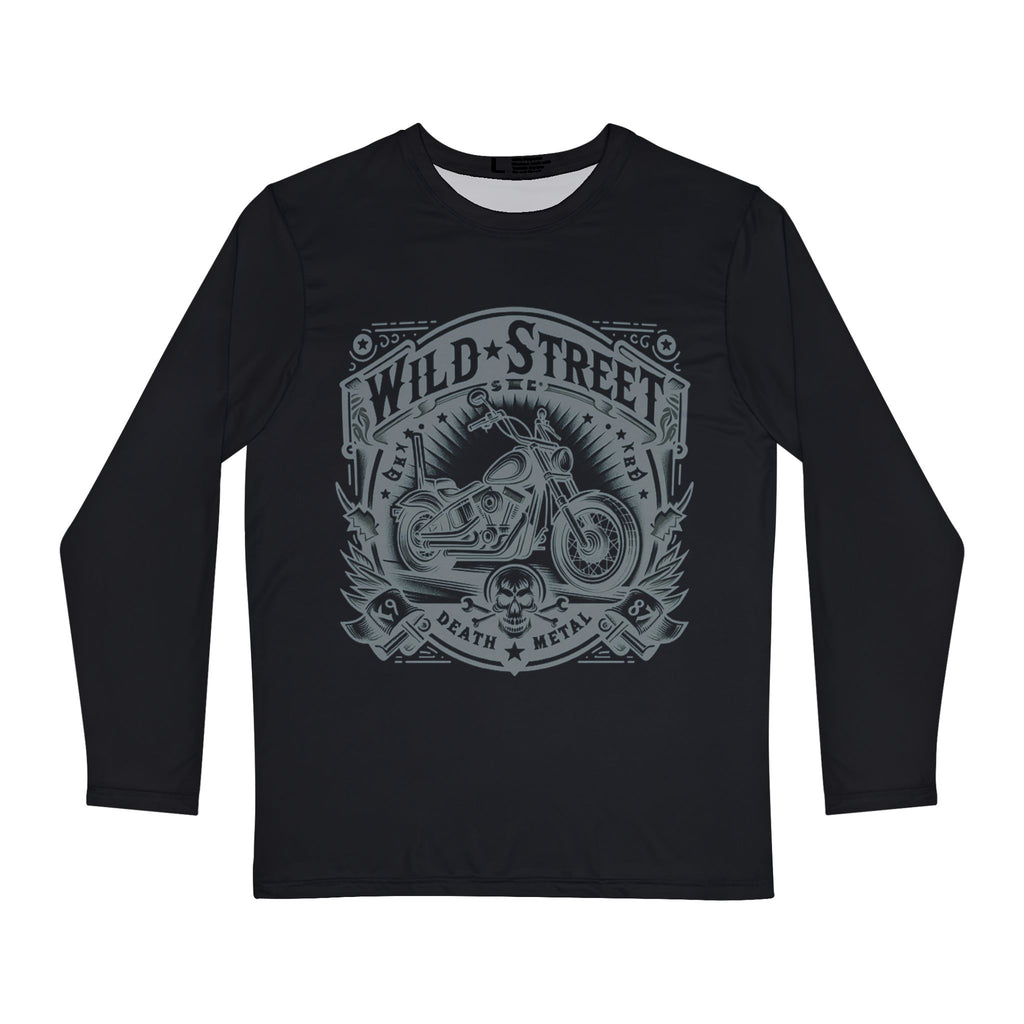 Wild Street Biker-Men's Long Sleeve Shirt (AOP)-Black