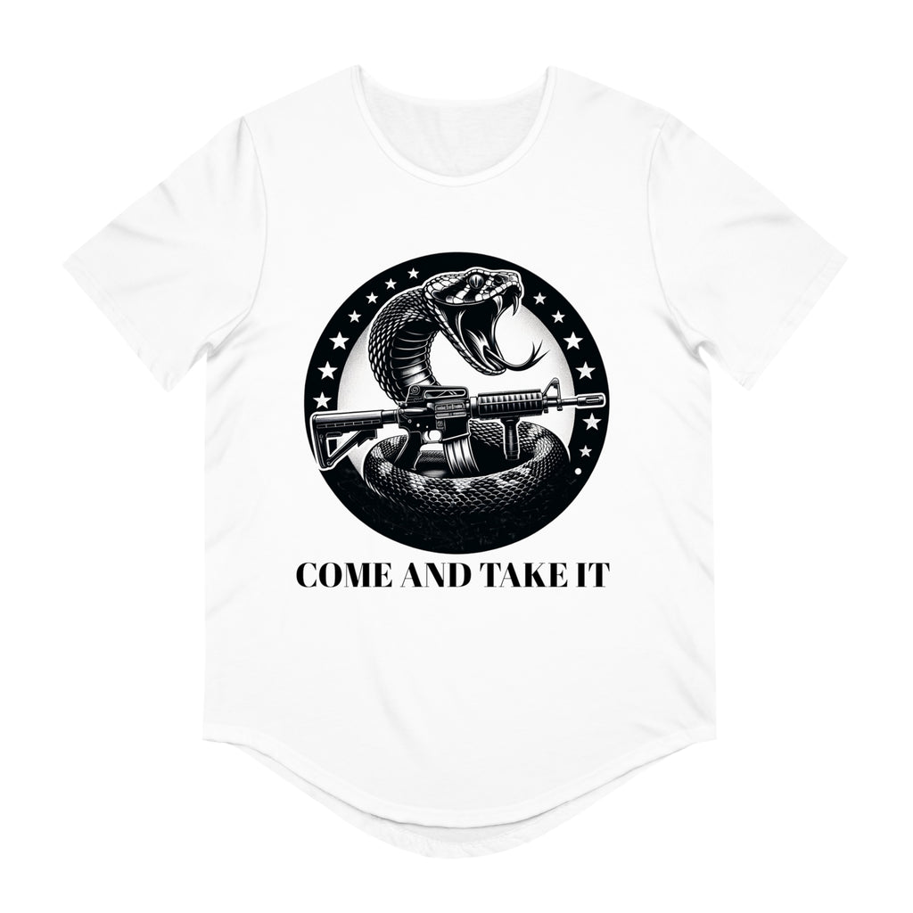 COME AND TAKE IT-Men's Jersey Curved Hem Tee