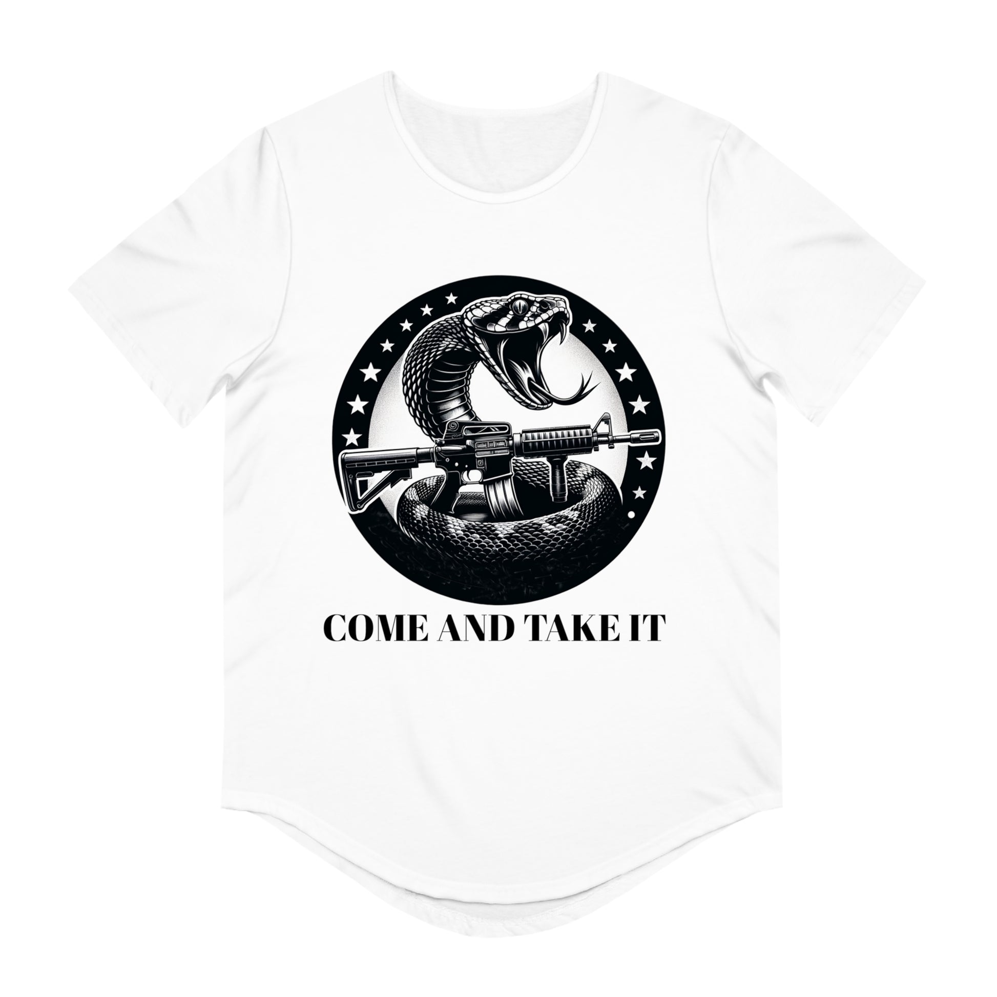 COME AND TAKE IT-Men's Jersey Curved Hem Tee