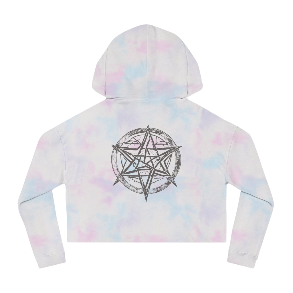 Pentagram Womens Cropped Hooded Sweatshirt