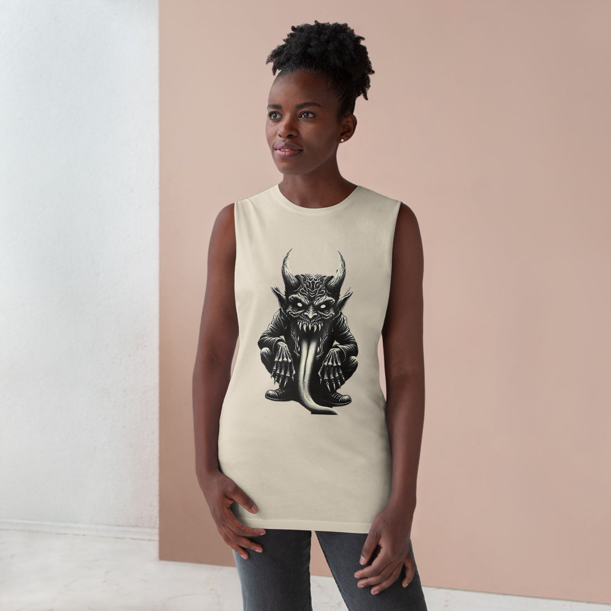 Demon Sleeveless Tee-Unisex Graphic Tank Top featuring Demon Design, Streetwear