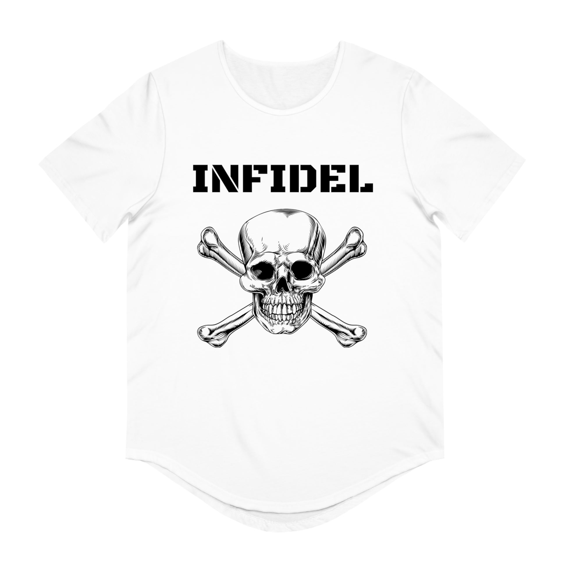 Skull and Crossbones-Infidel Skull Design, Casual Streetwear, Edgy Style, Unique Fashion Statement