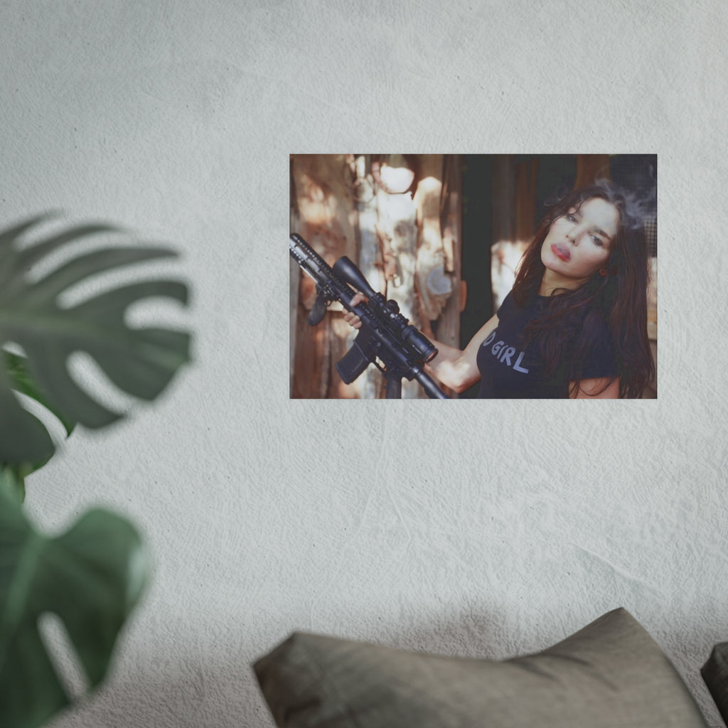 Smoking Hot Bad Girl Satin and Archival Matte Poster