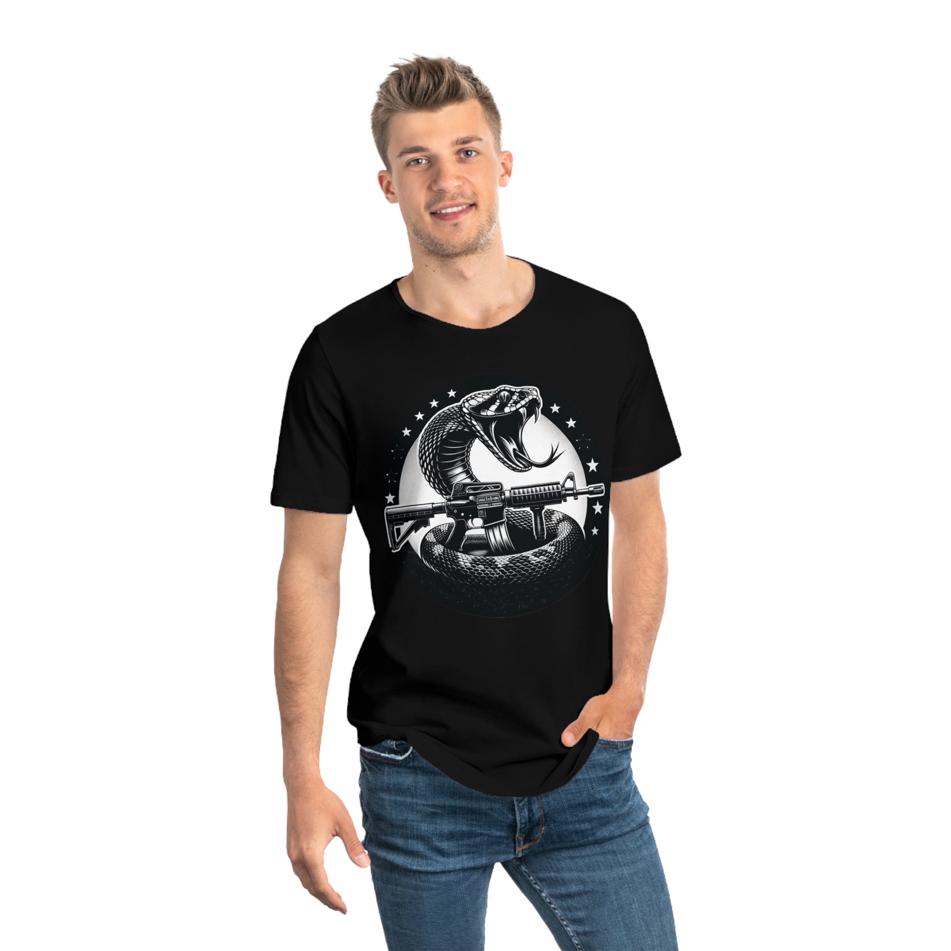 Assault Rifle Snake-Men's Jersey Curved Hem Tee