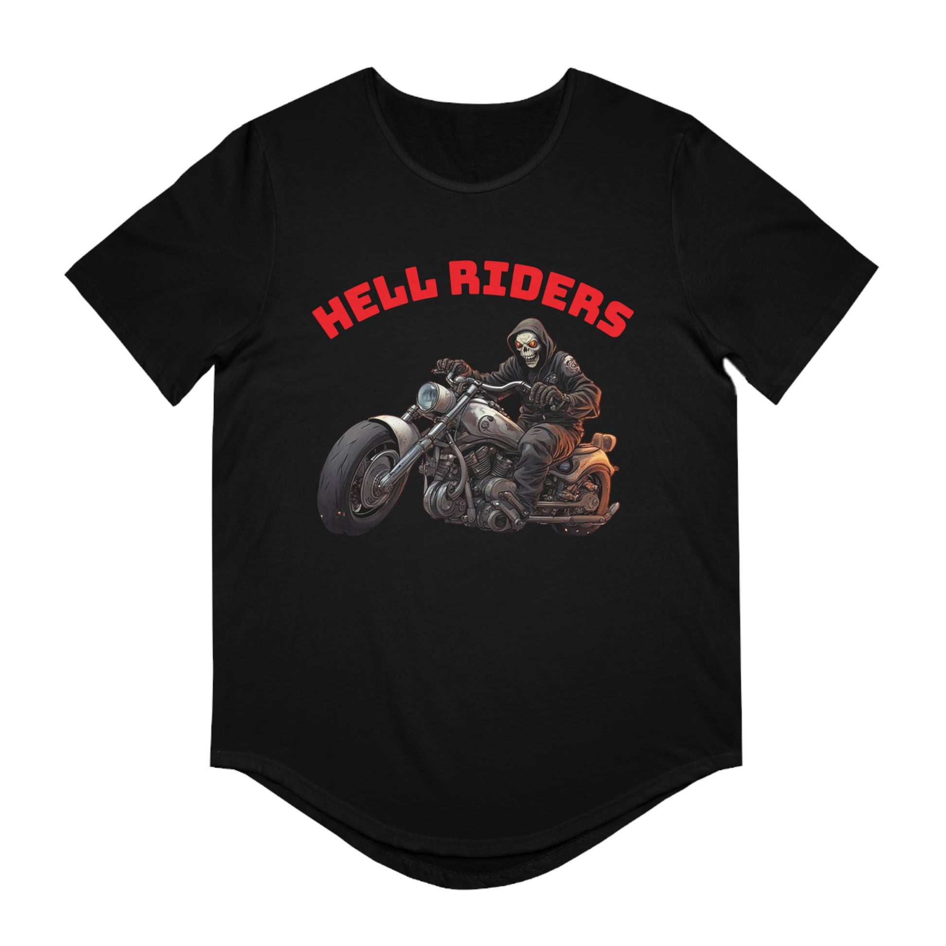 Hell Riders-Men's Jersey Curved Hem Tee, Biker Shirt, Hell Riders Tee, Motorcycle Apparel