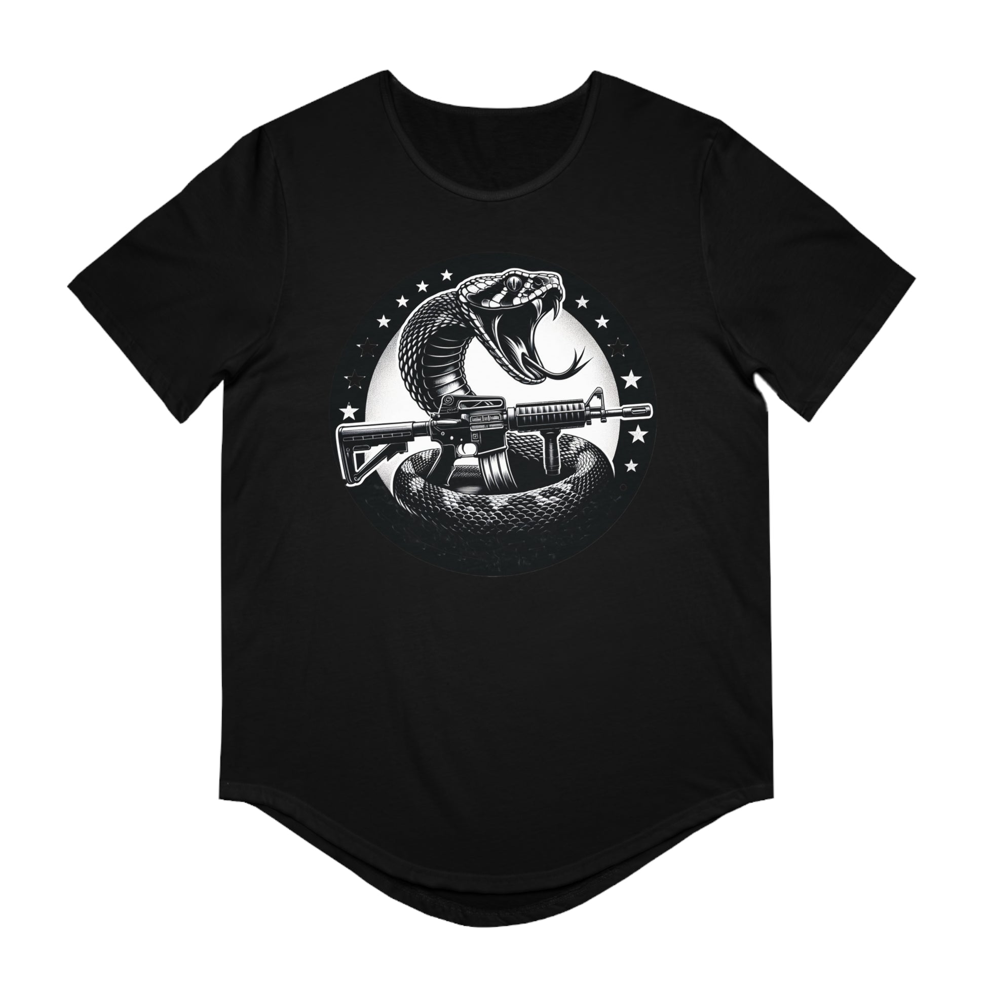 Assault Rifle Snake-Men's Jersey Curved Hem Tee