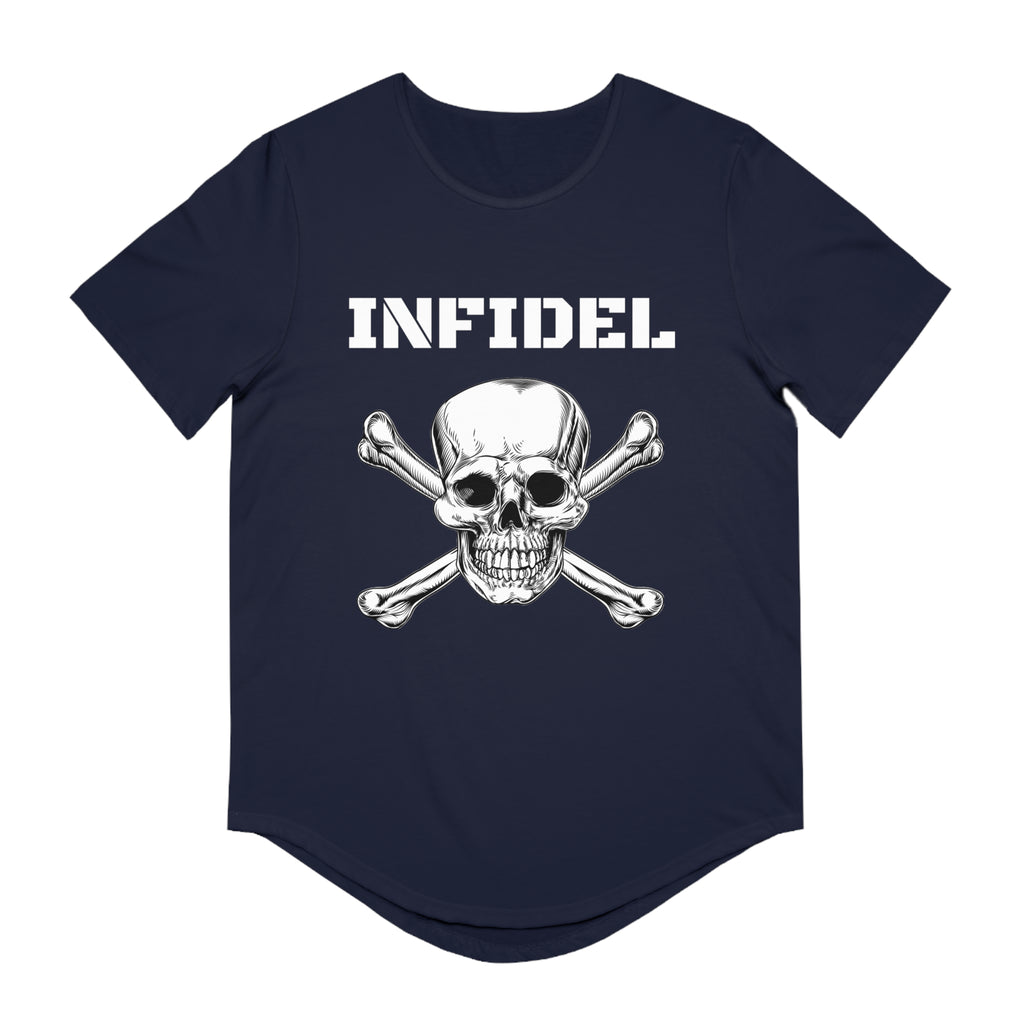 Skull and Crossbones-Infidel Skull Design, Casual Streetwear, Edgy Style, Unique Fashion Statement
