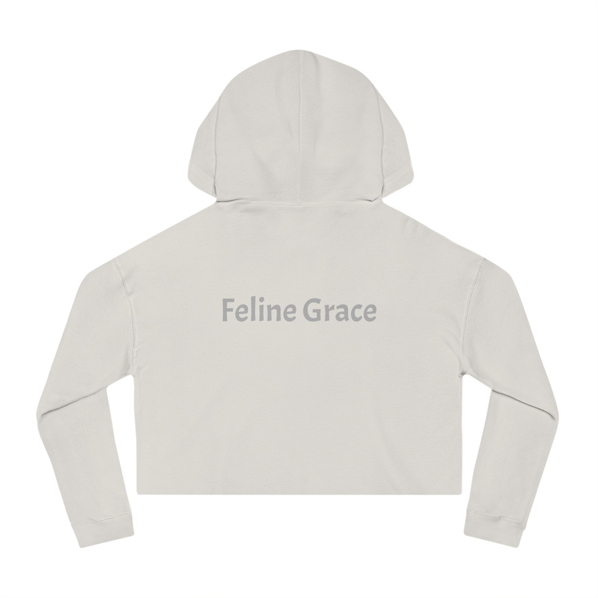 Cute Kitty Womens Cropped Hooded Sweatshirt