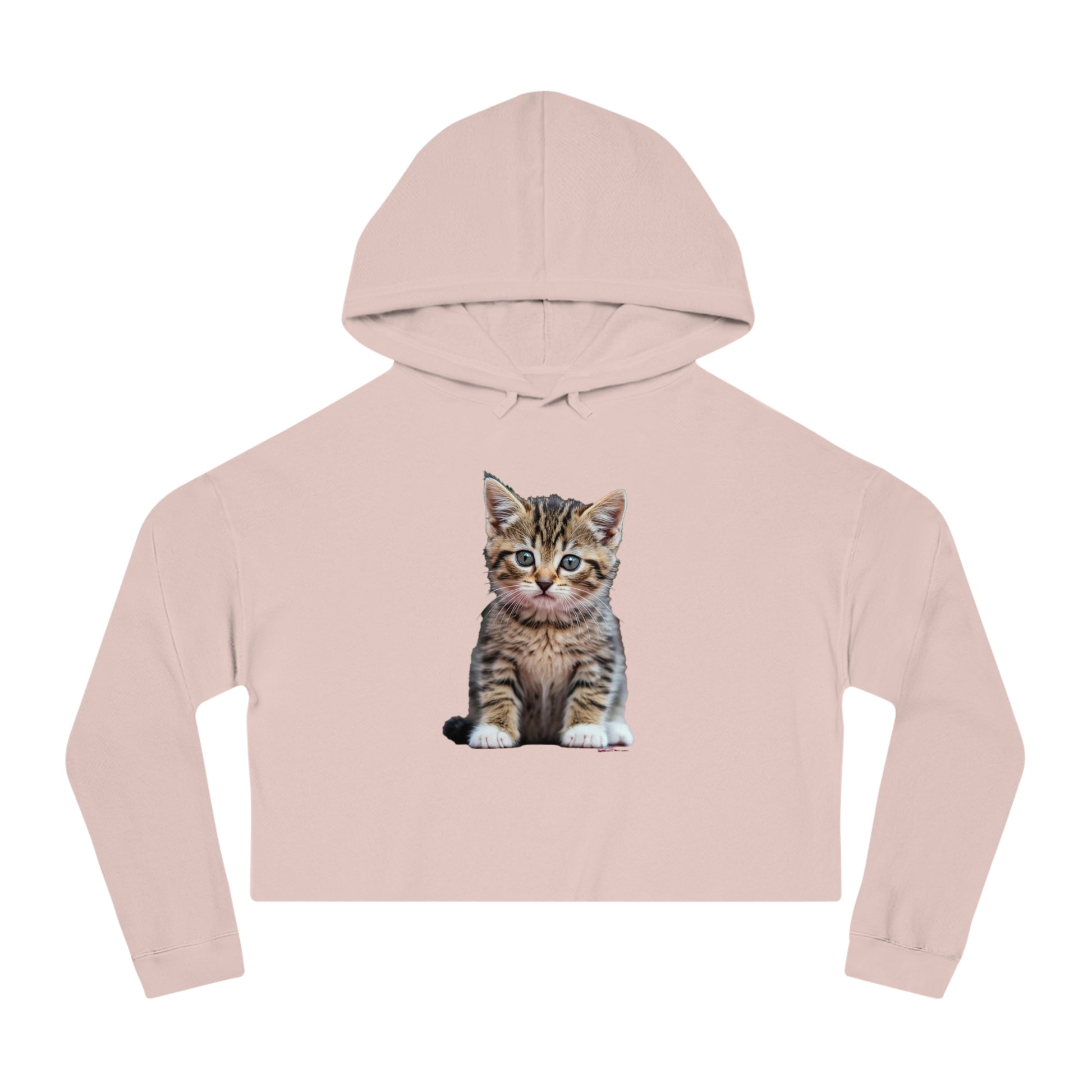 Cute Kitty Womens Cropped Hooded Sweatshirt