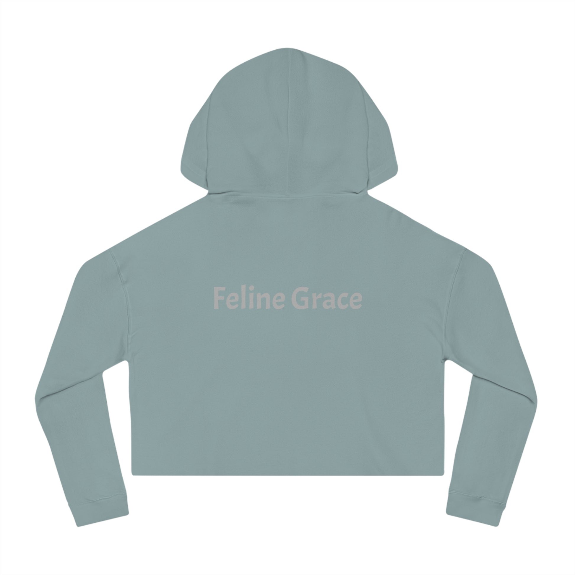 Cute Kitty Womens Cropped Hooded Sweatshirt