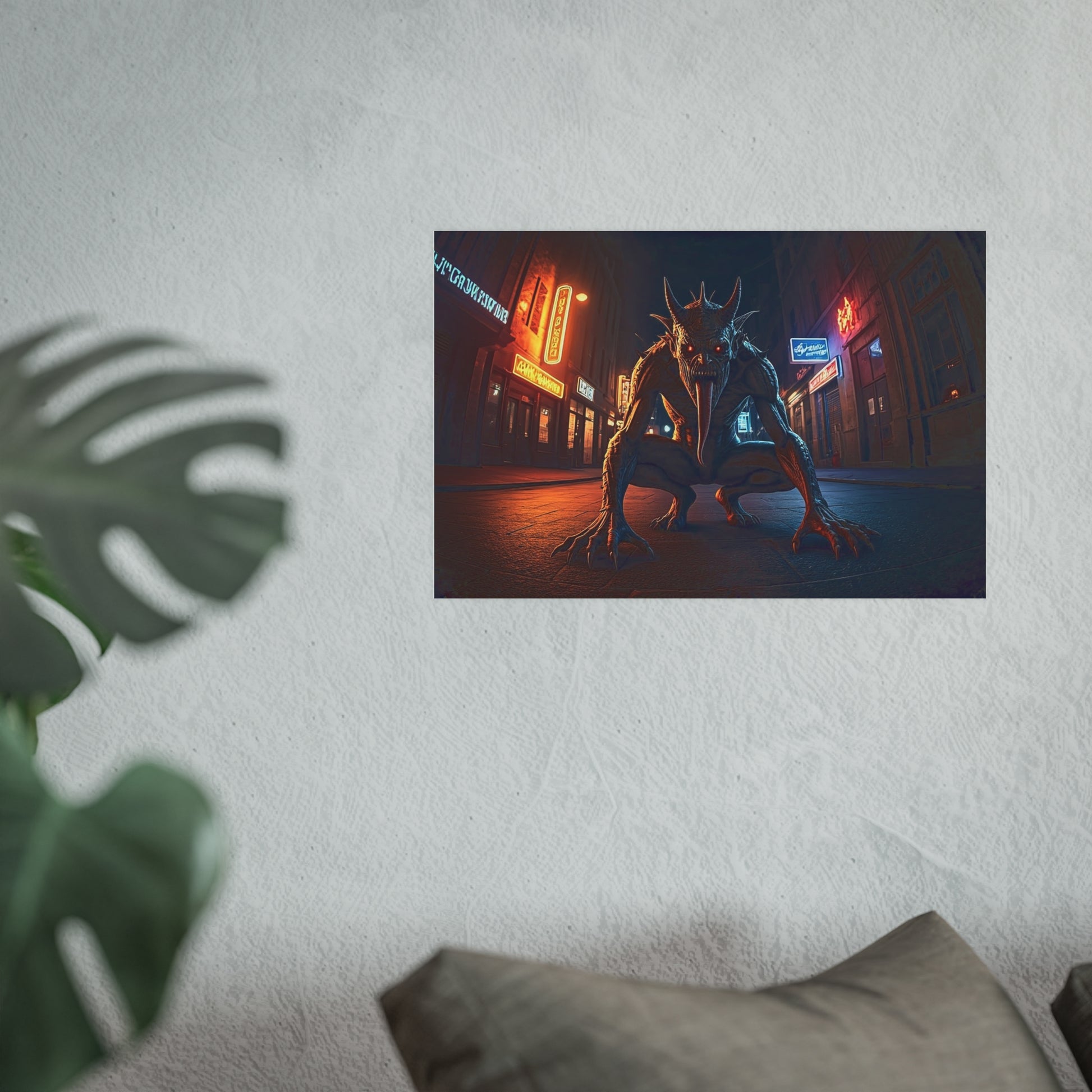 Demon on the Streets at Night Satin and Archival Matte Poster