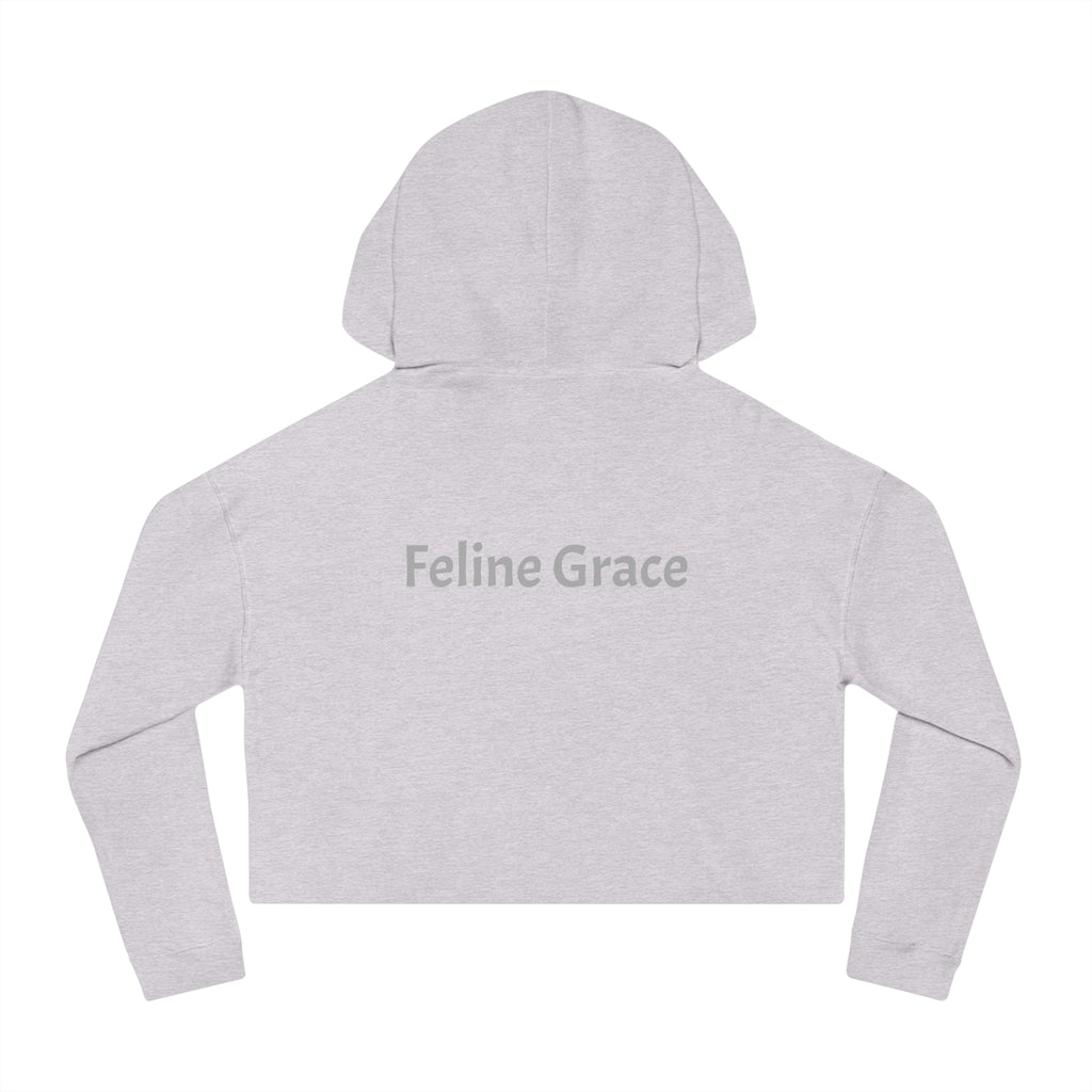 Cute Kitty Womens Cropped Hooded Sweatshirt