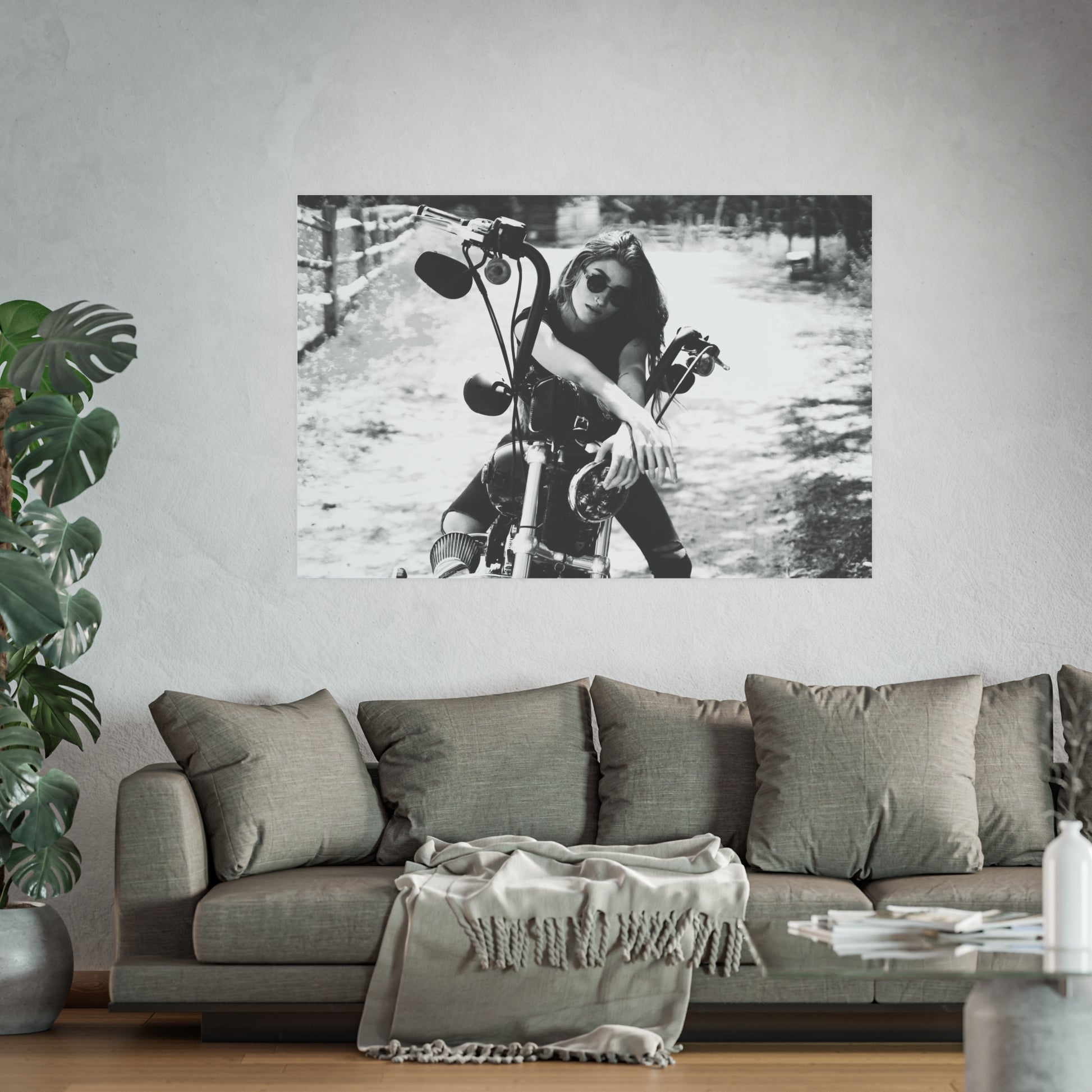 Texas Outlaw Biker Girl Satin and Archival Matte Posters