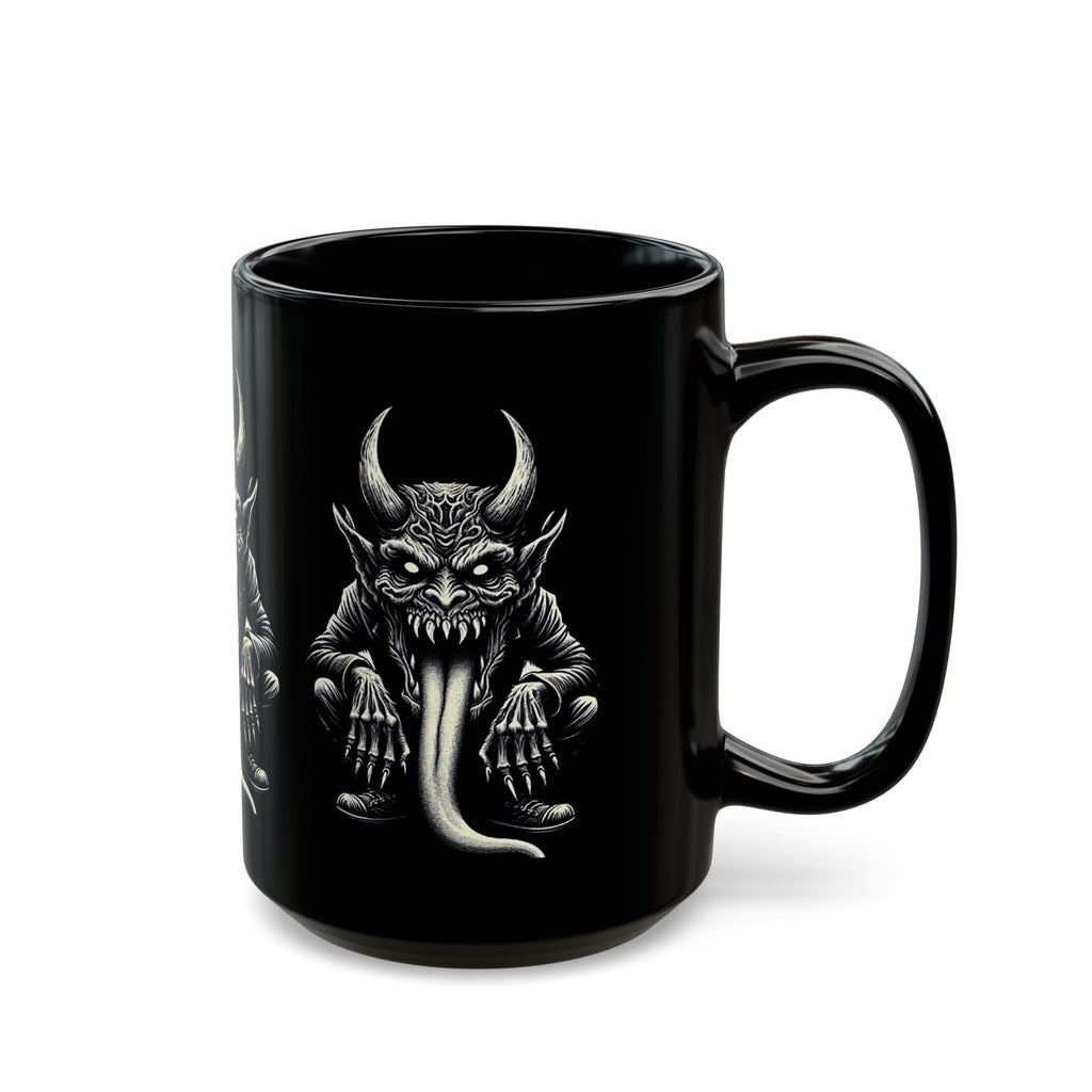Gothic Demon Mug with Horned Creature Design