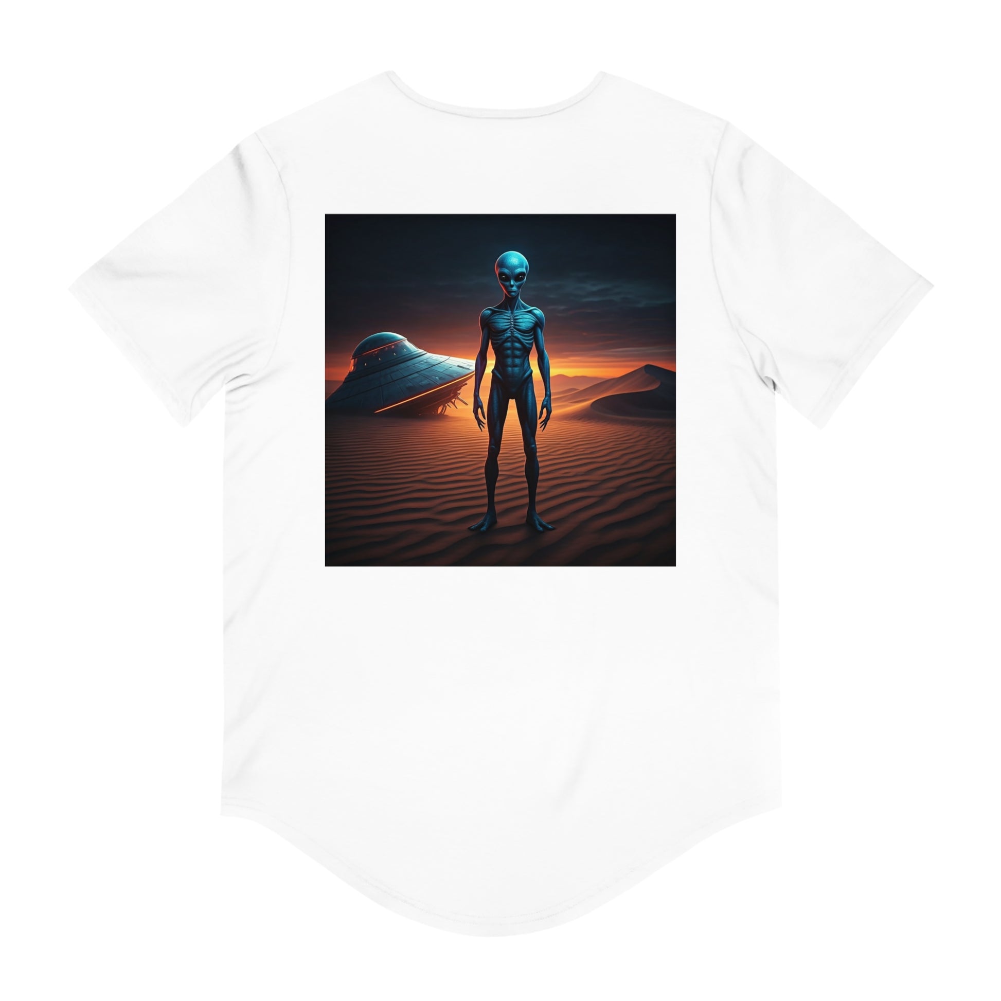 God is UFO Men's Jersey Curved Hem Tee