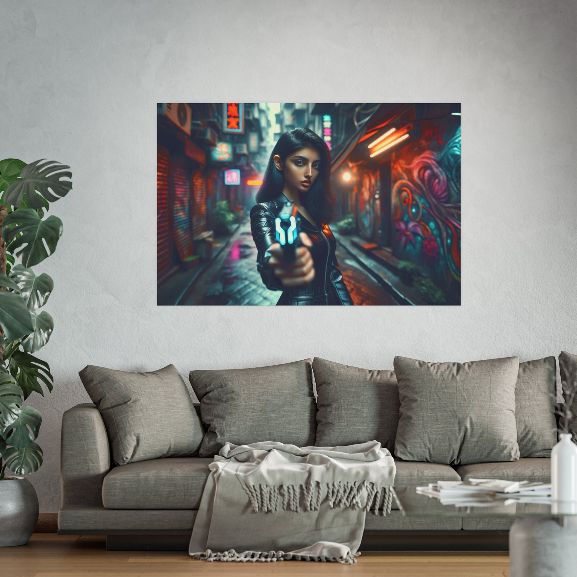 Point Blank and Deadly-Urban Cyberpunk Art Print