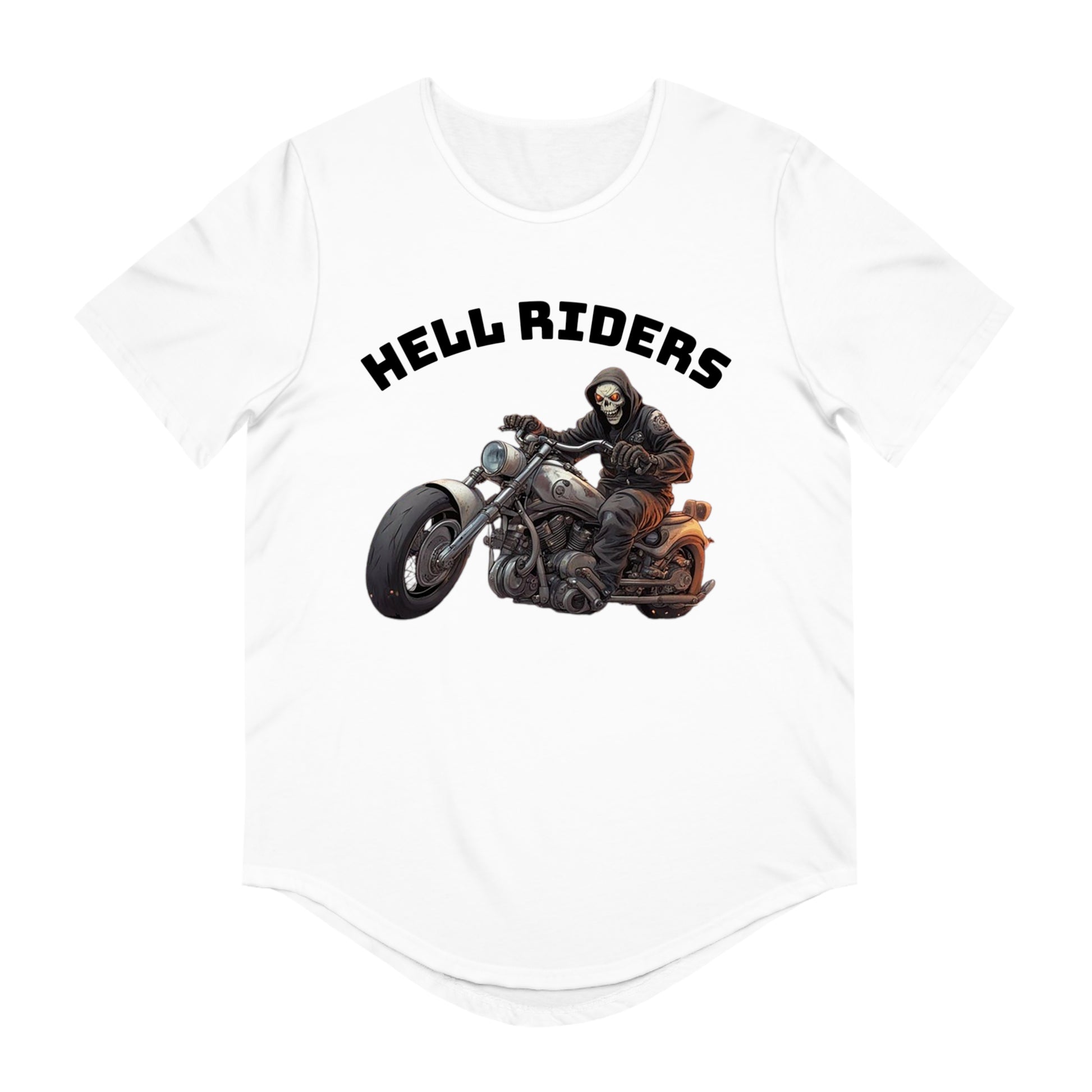 Hell Riders-Men's Jersey Curved Hem Tee, Biker Shirt, Hell Riders Tee, Motorcycle Apparel