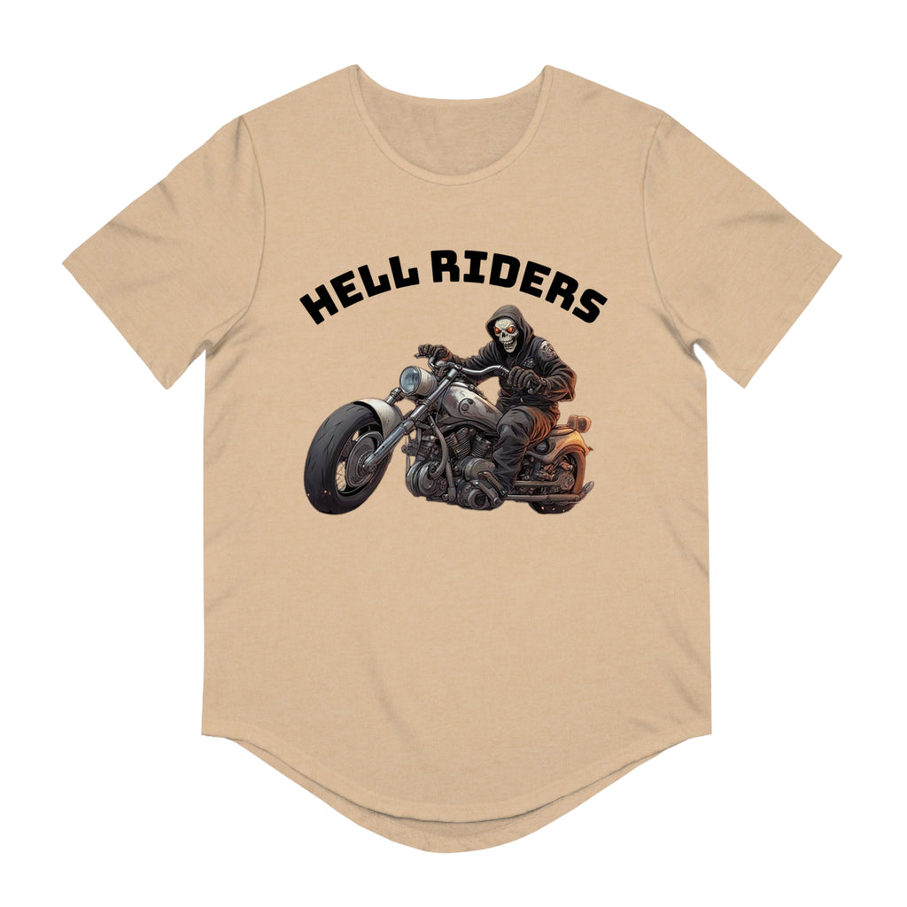 Hell Riders-Men's Jersey Curved Hem Tee, Biker Shirt, Hell Riders Tee, Motorcycle Apparel